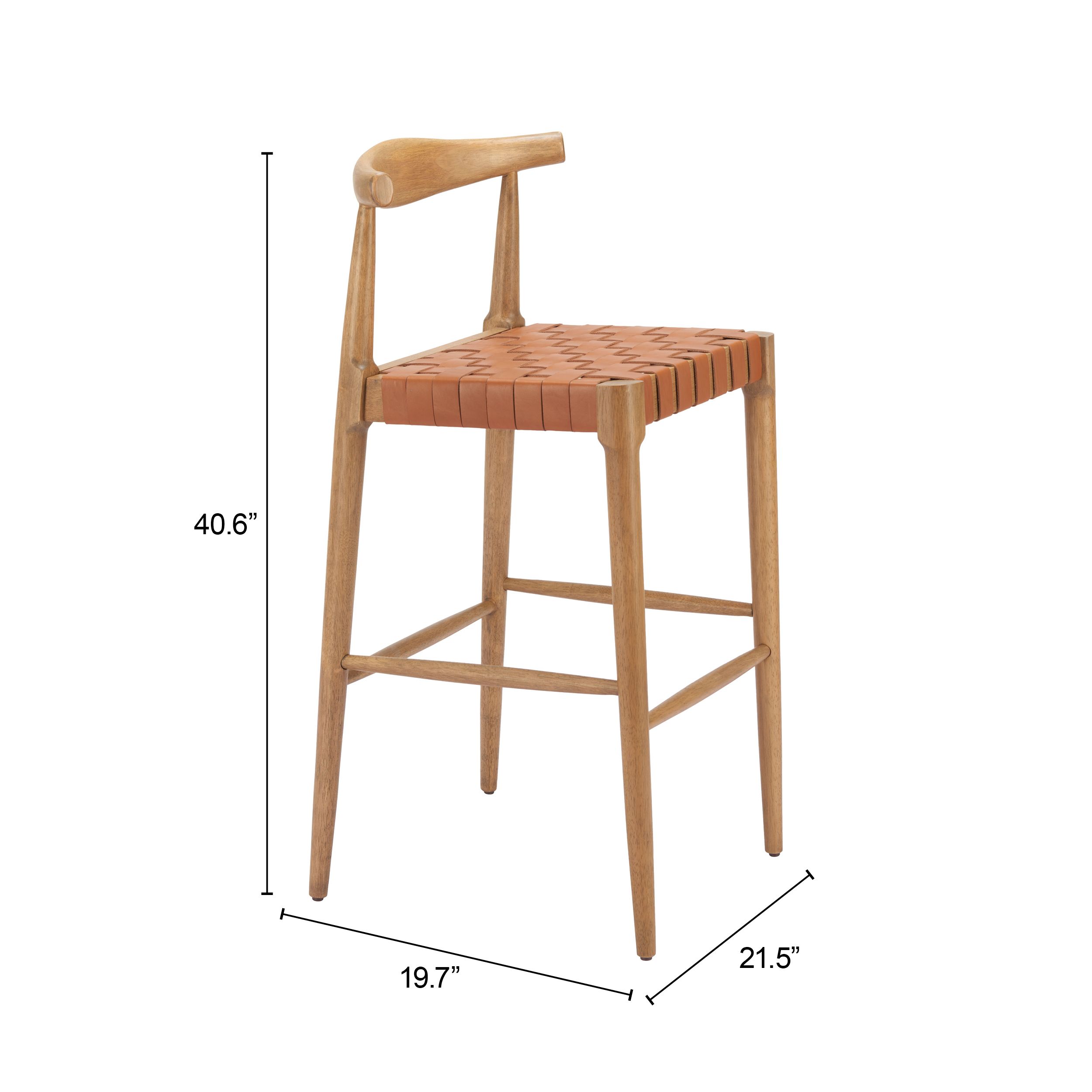 Bandani Leather/Wood Barstool
