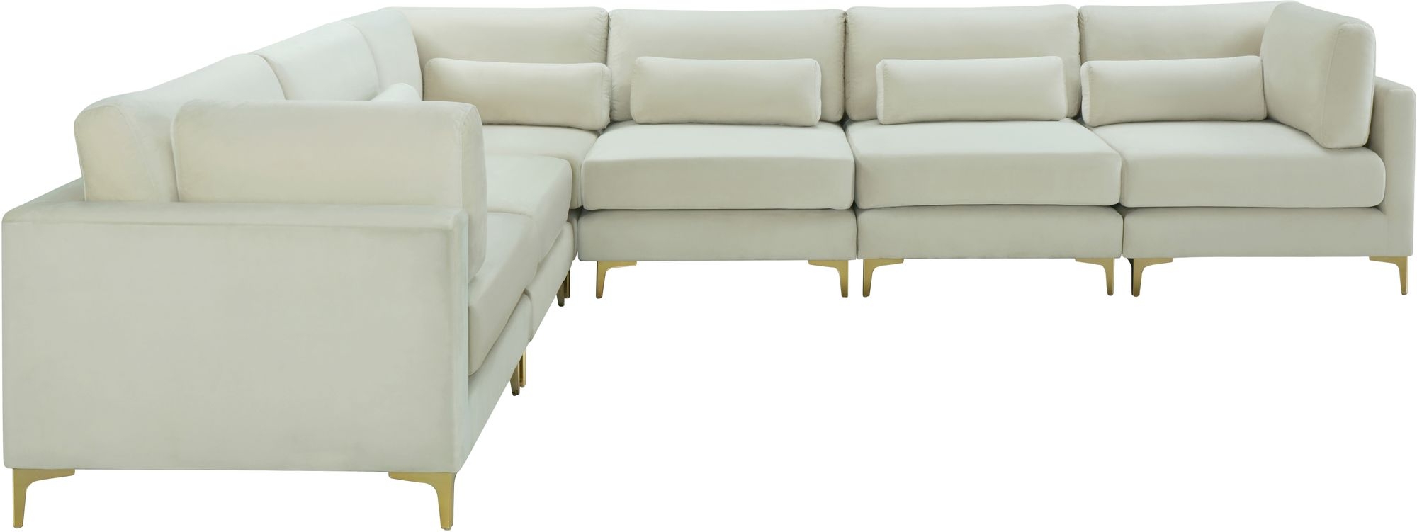 Julia 142" 6-Piece Velvet Modular Sectional