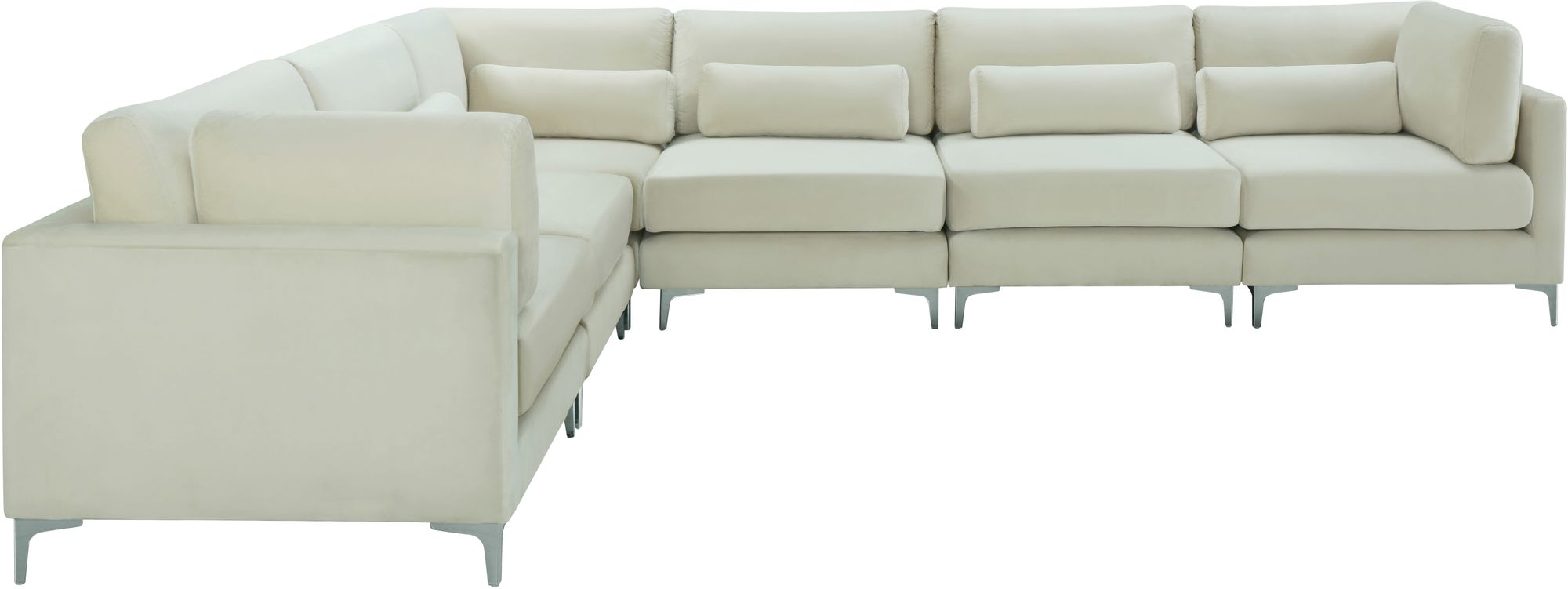 Julia 142" 6-Piece Velvet Modular Sectional