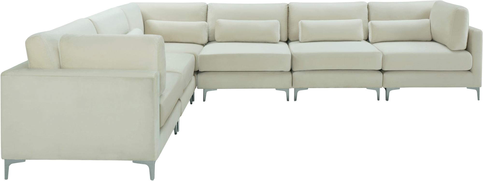 Julia 142" 6-Piece Velvet Modular Sectional