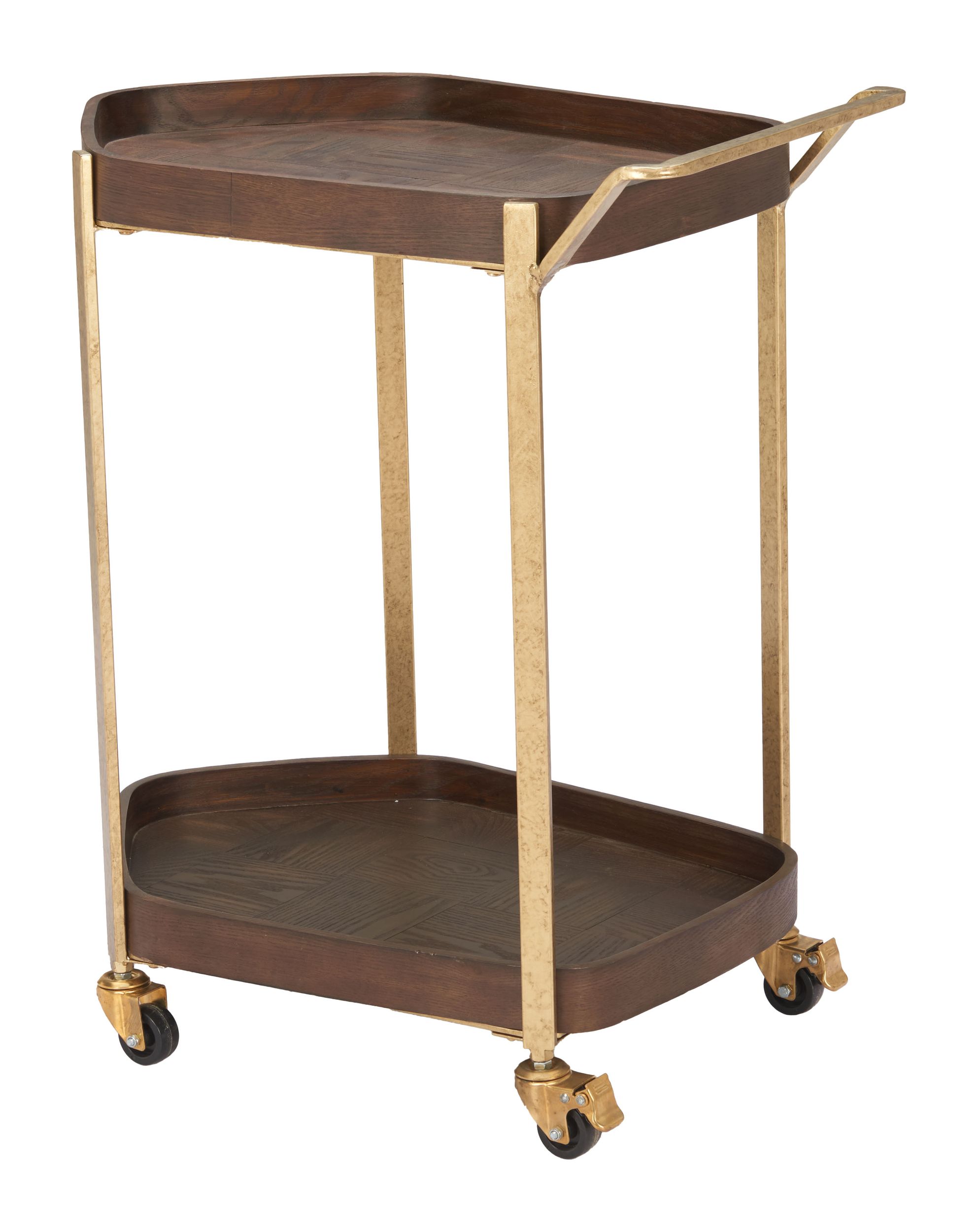 Stela Walnut Veneer/Steel Bar Cart