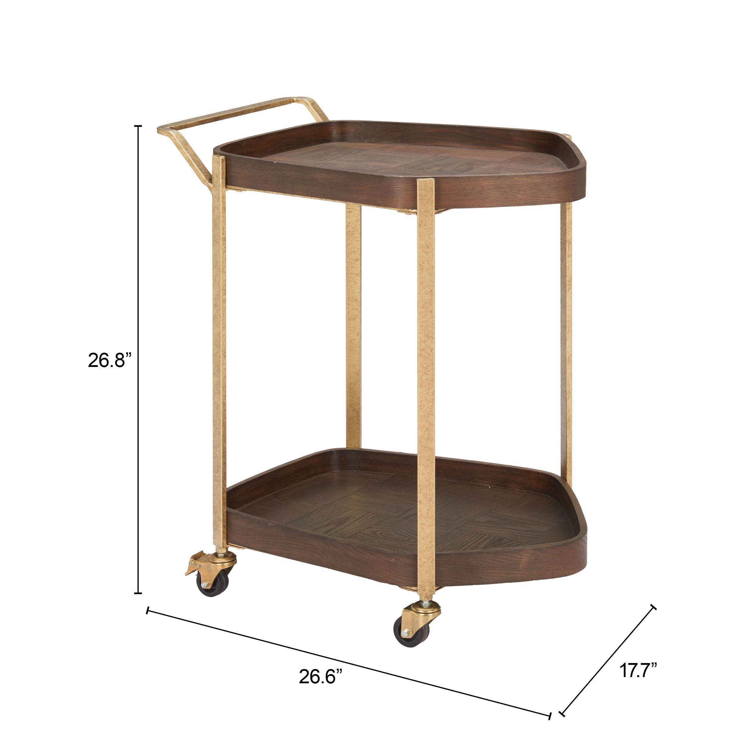 Stela Walnut Veneer/Steel Bar Cart