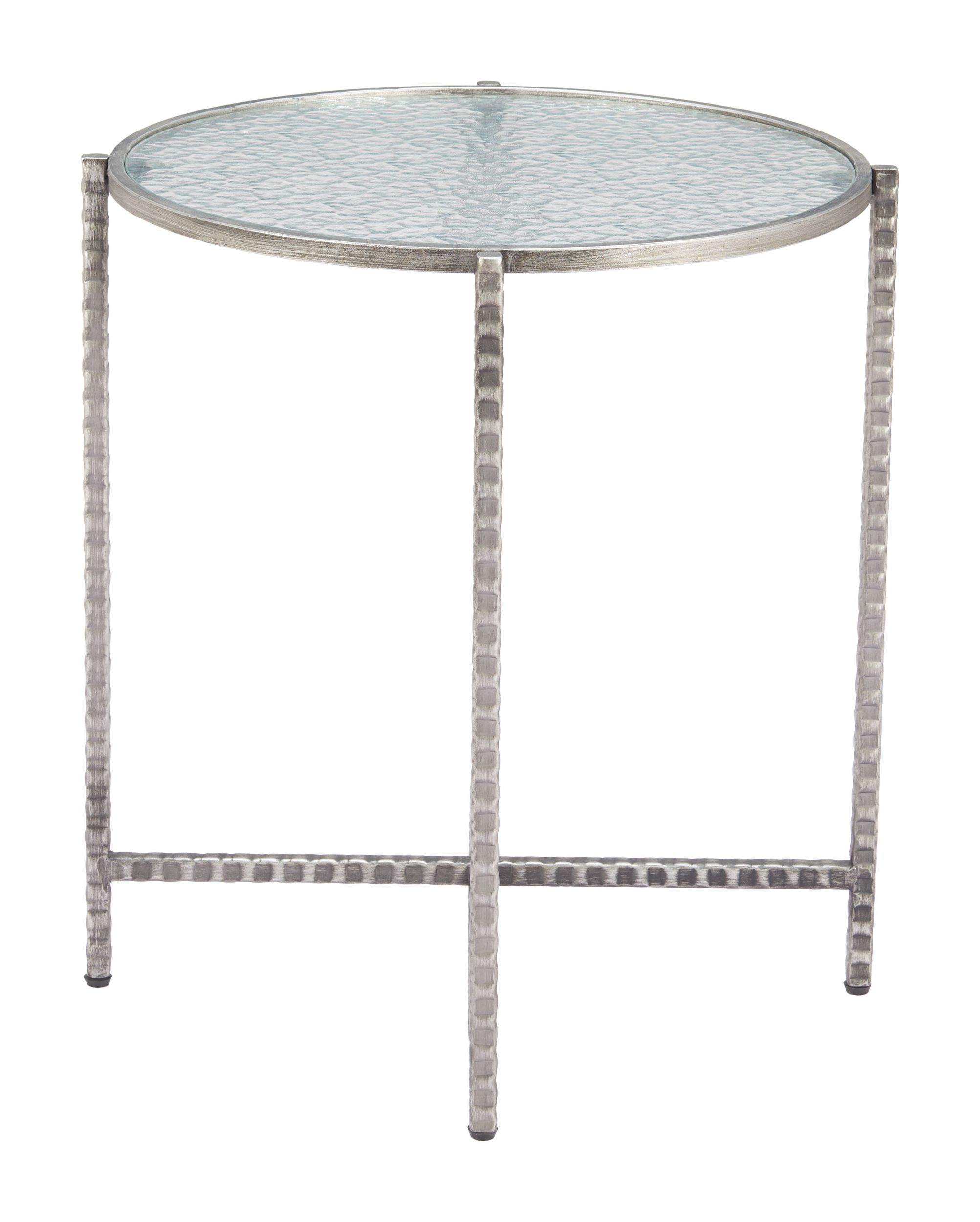Vetro Round Glass/Steel Side Table