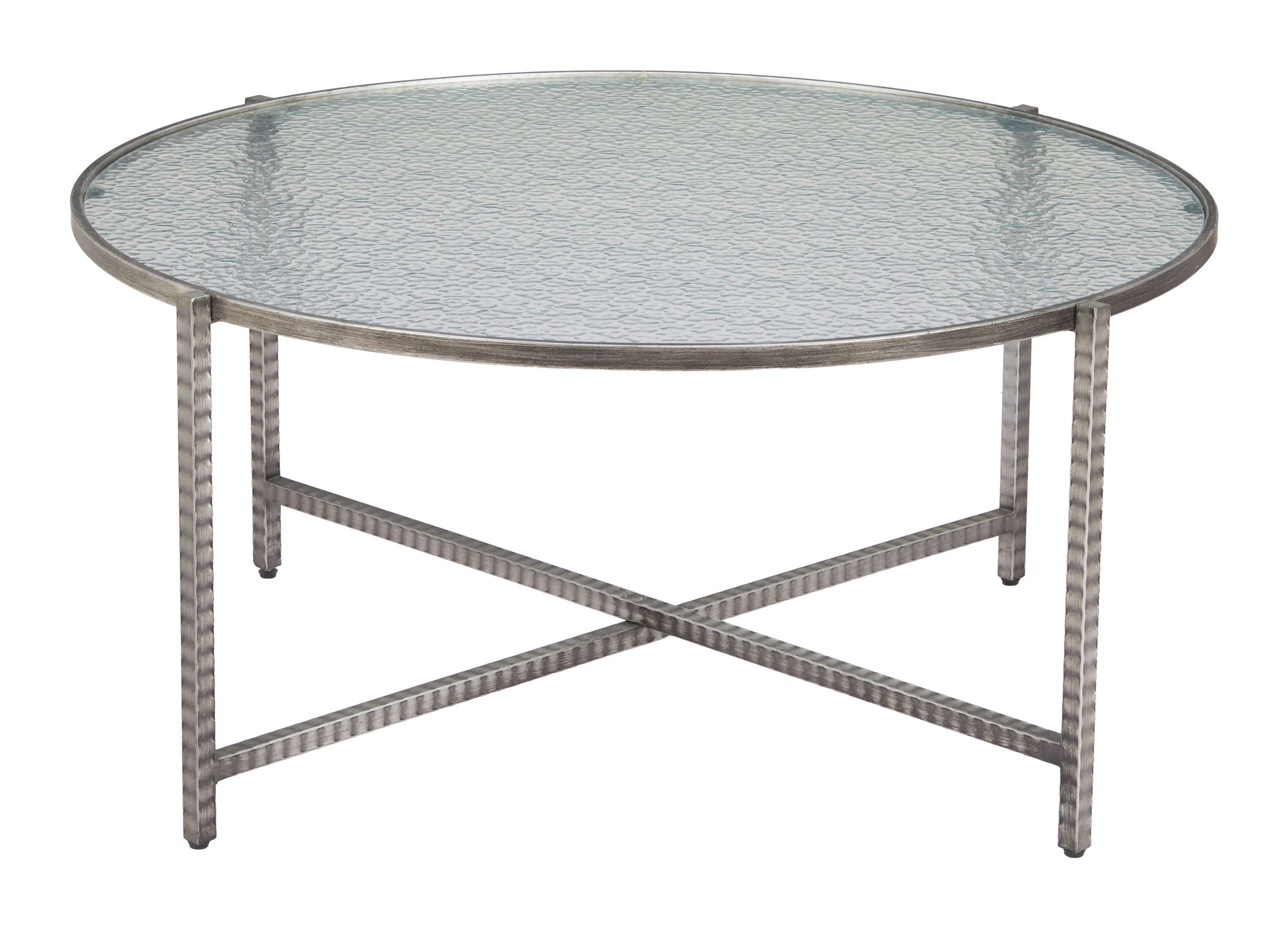 Vetro Round Glass/Steel Coffee Table
