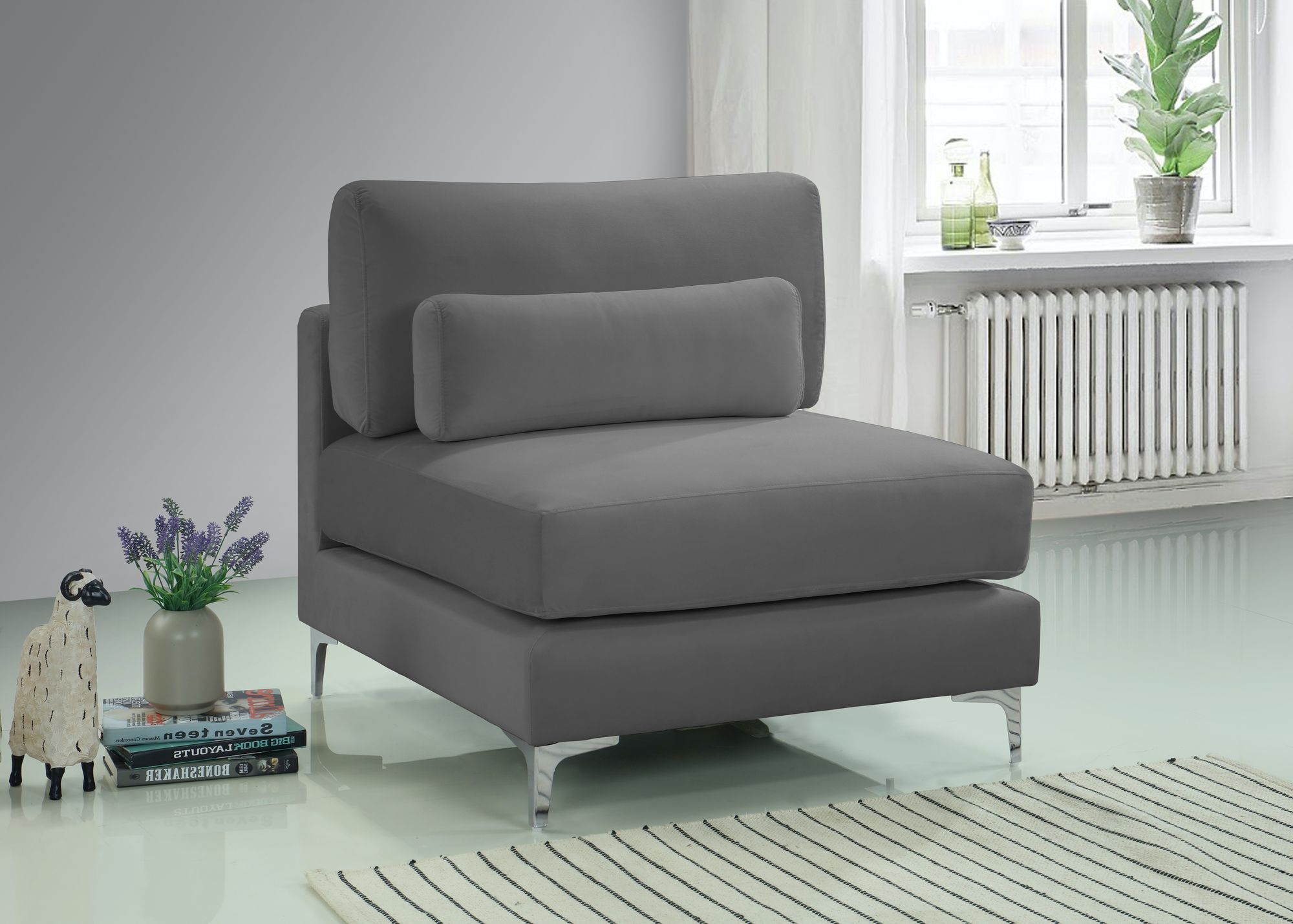 Julia Velvet Modular Armless Chair
