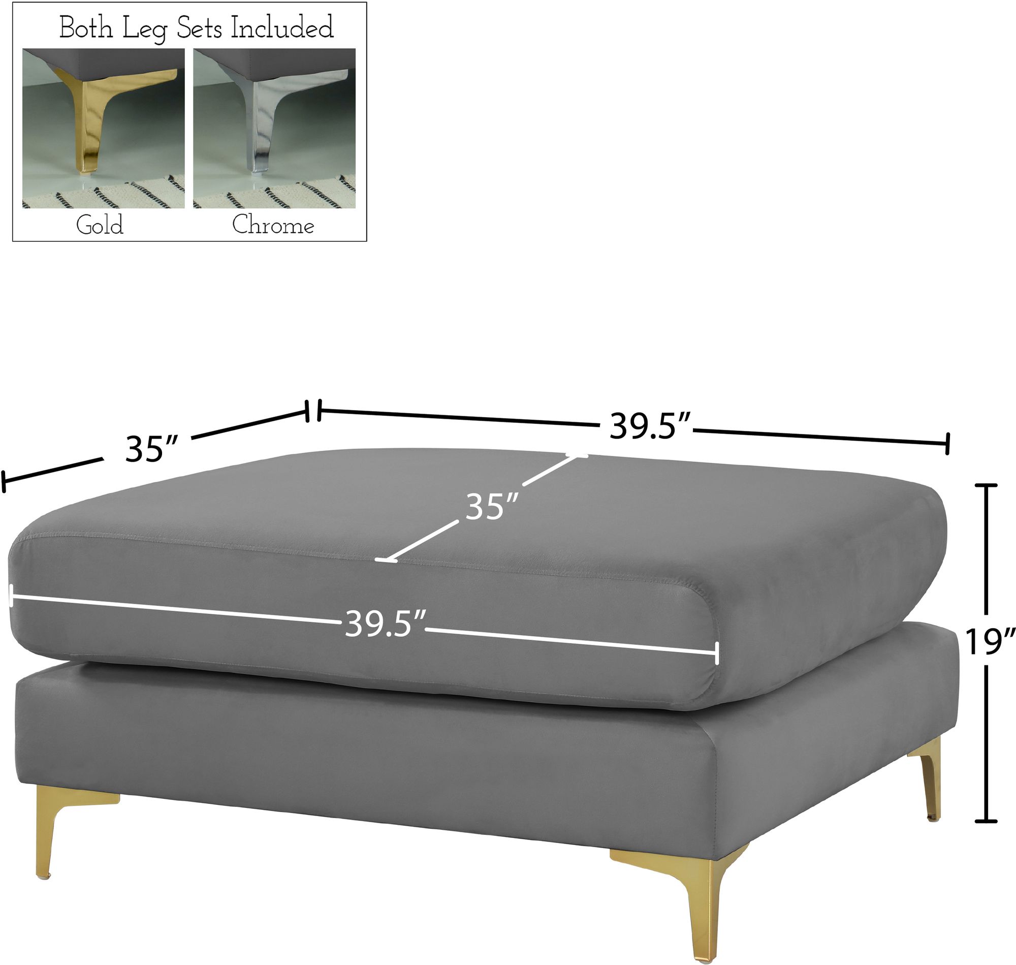 Julia Velvet Modular Ottoman