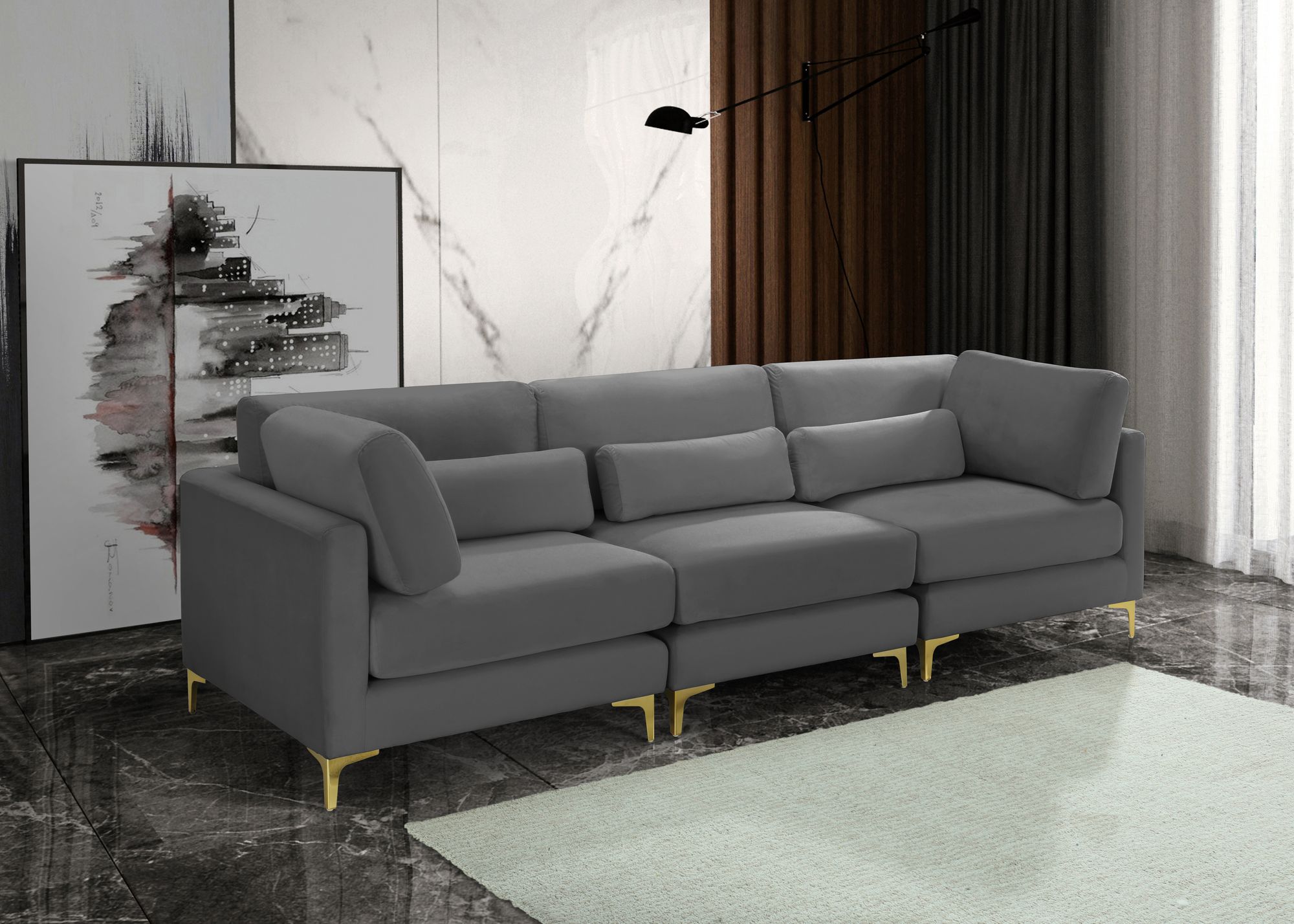 Julia 108" Velvet Modular Sofa