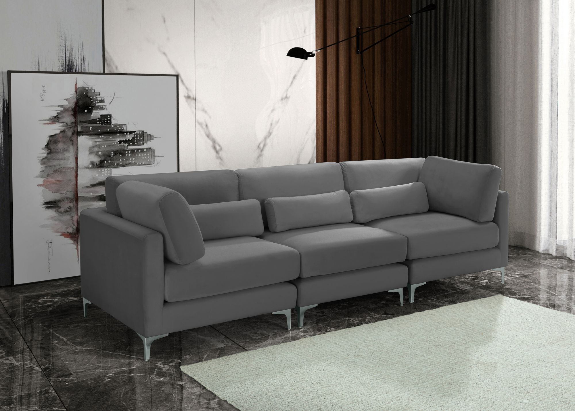 Julia 108" Velvet Modular Sofa