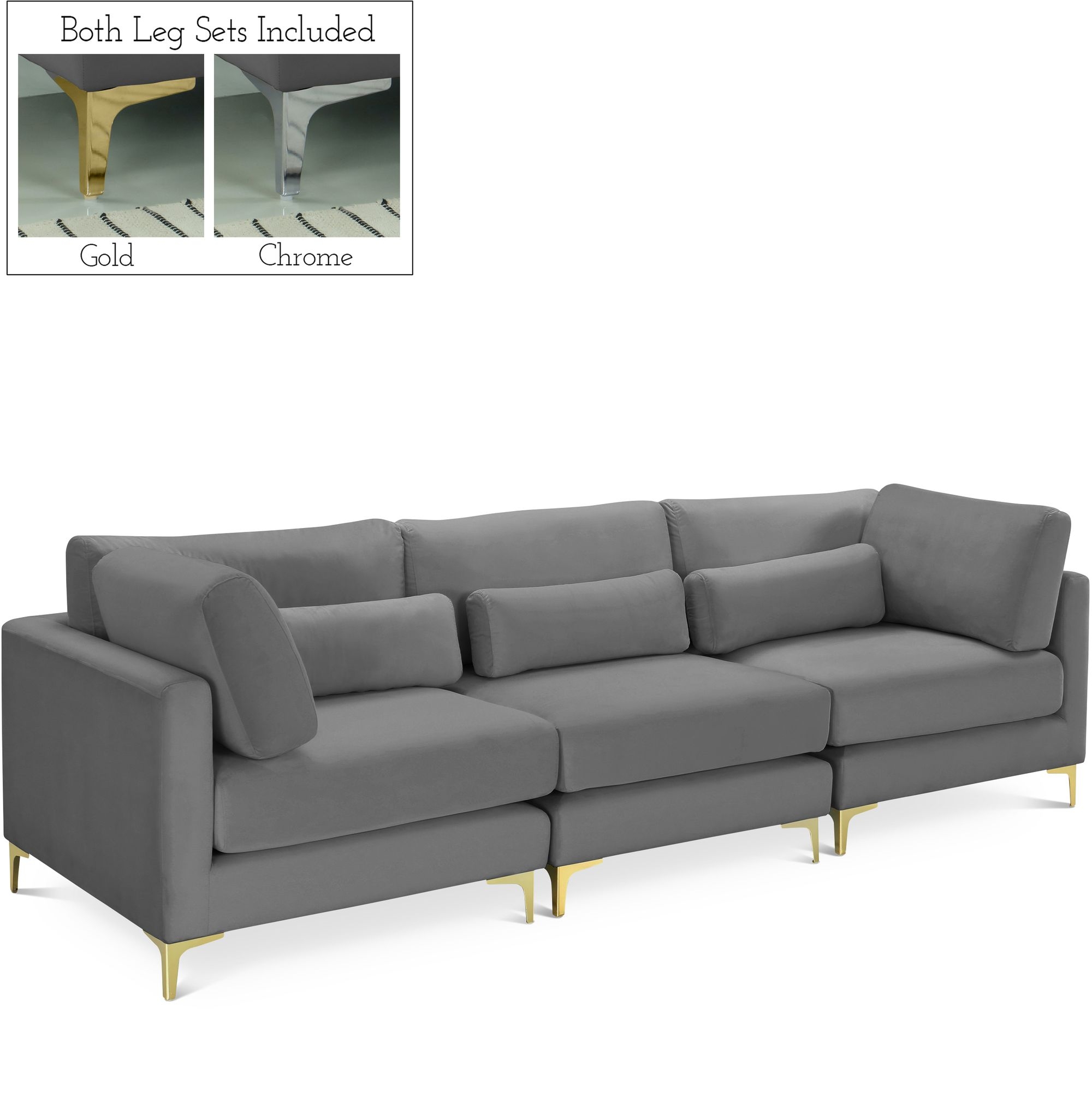 Julia 108" Velvet Modular Sofa