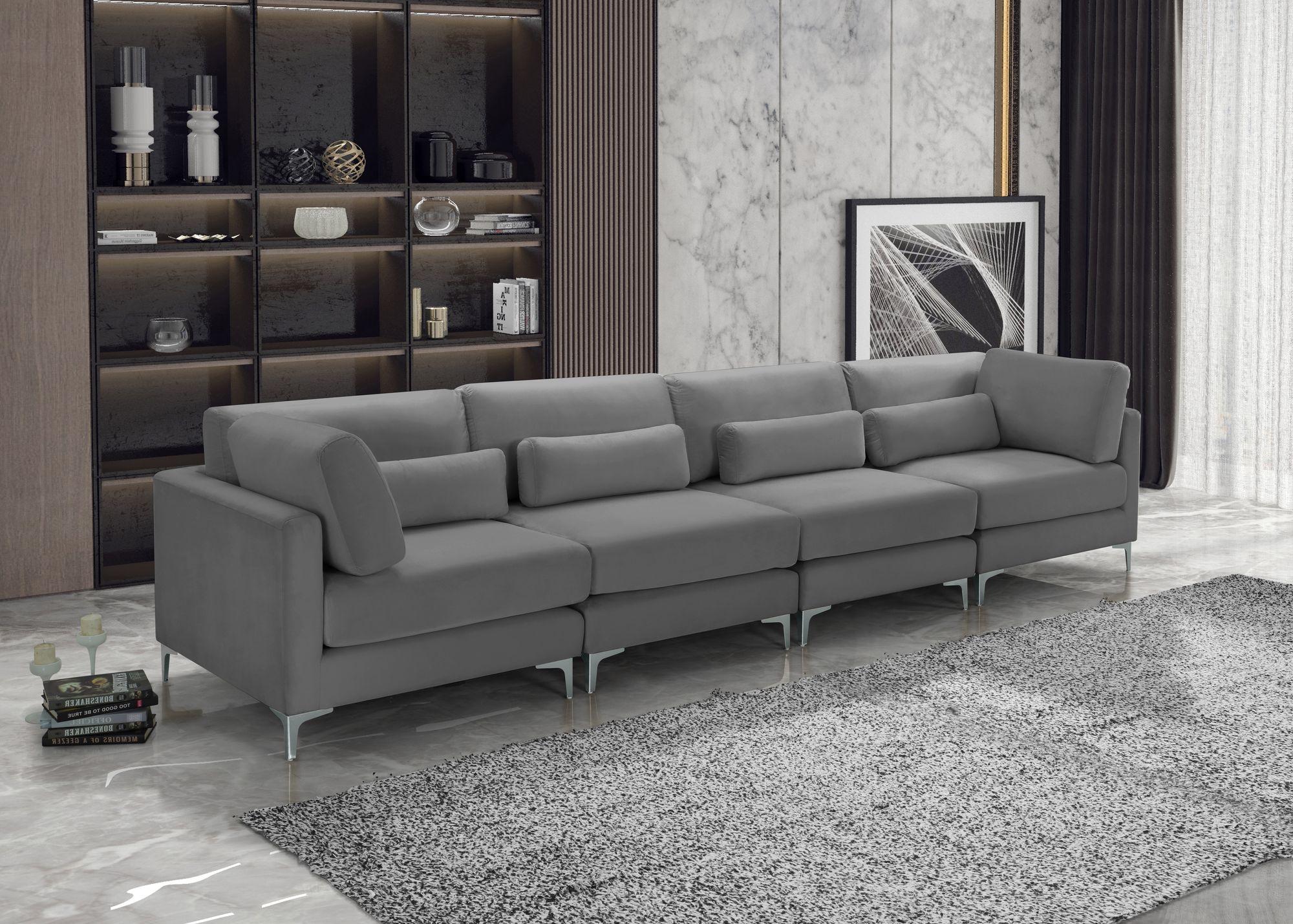 Julia 142" Velvet Modular Sofa