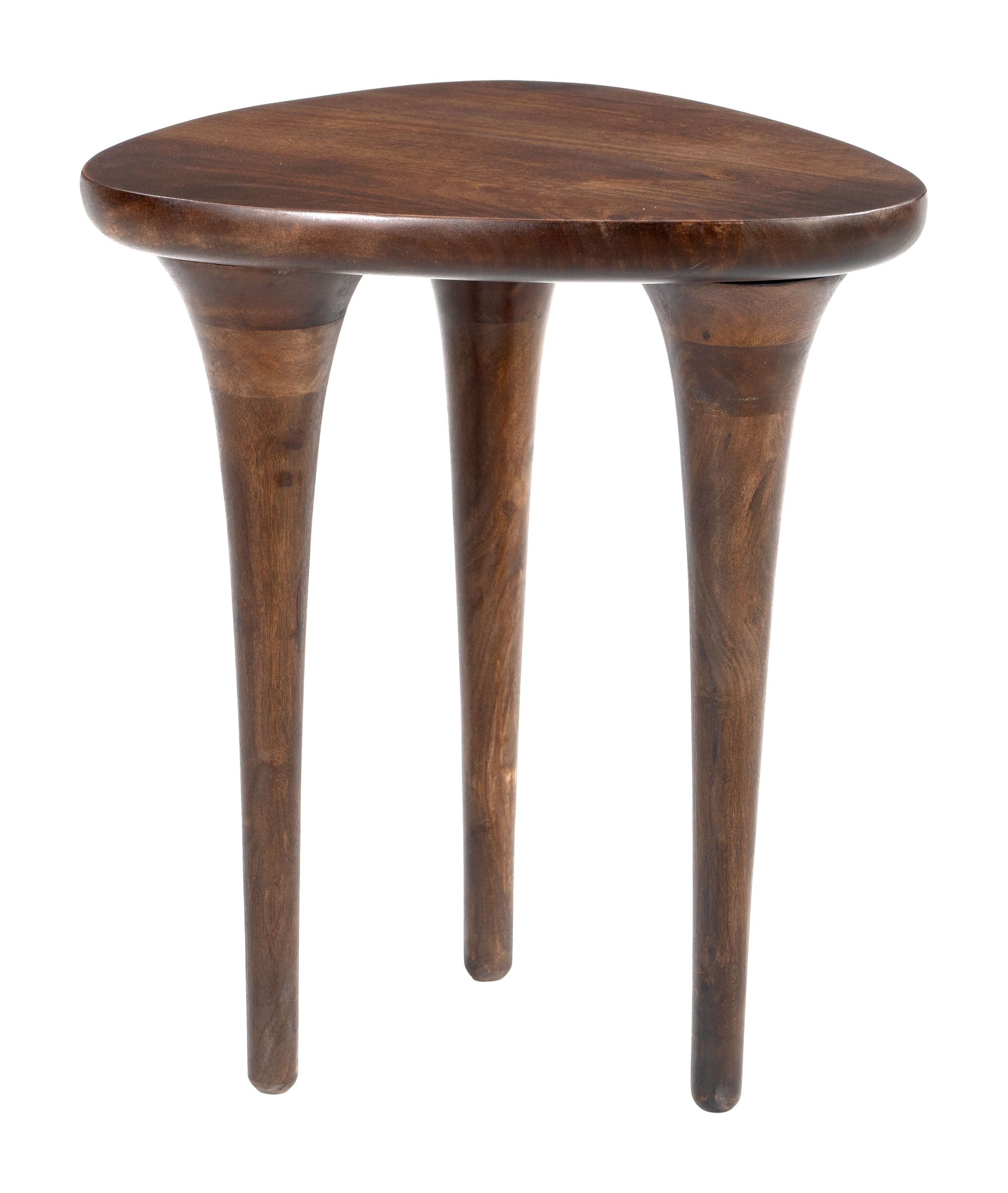Spiker Triangular Wood Side Table