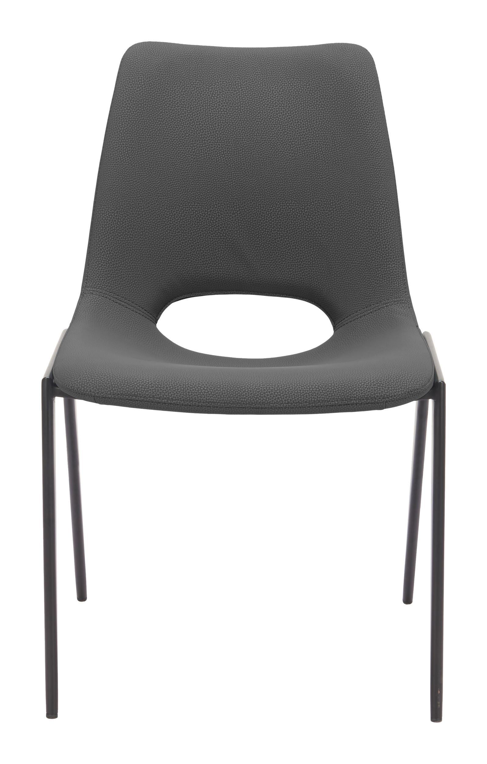 Desi Faux Leather/Steel Armless Dining Chair