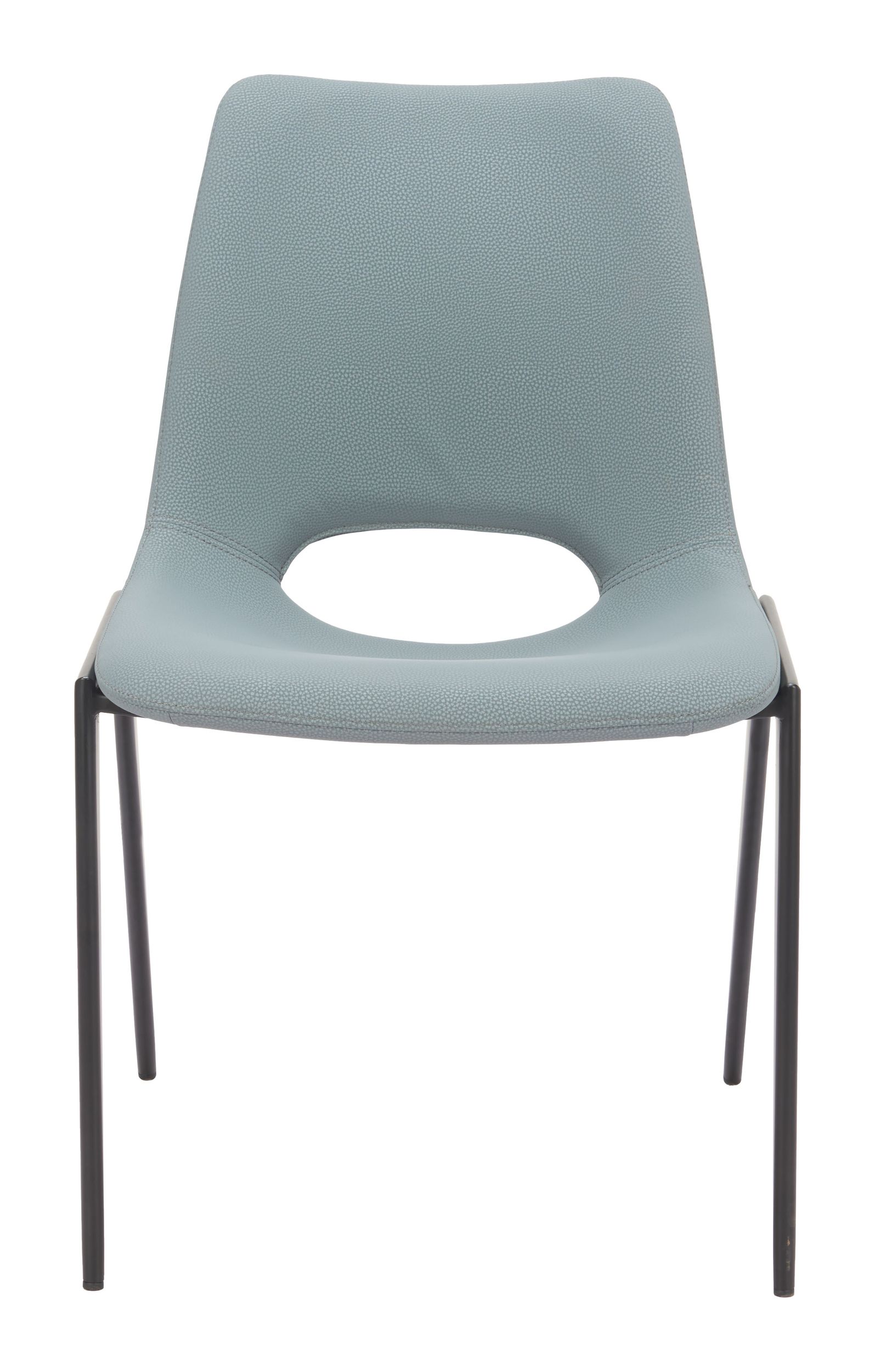Desi Faux Leather/Steel Armless Dining Chair
