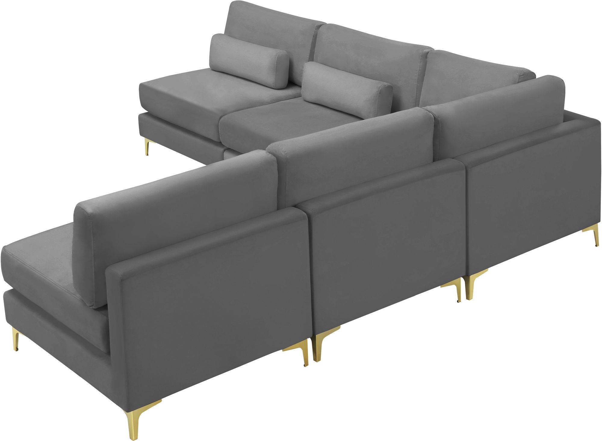 Julia 104.5" 5-Piece Velvet Modular Armless Sectional