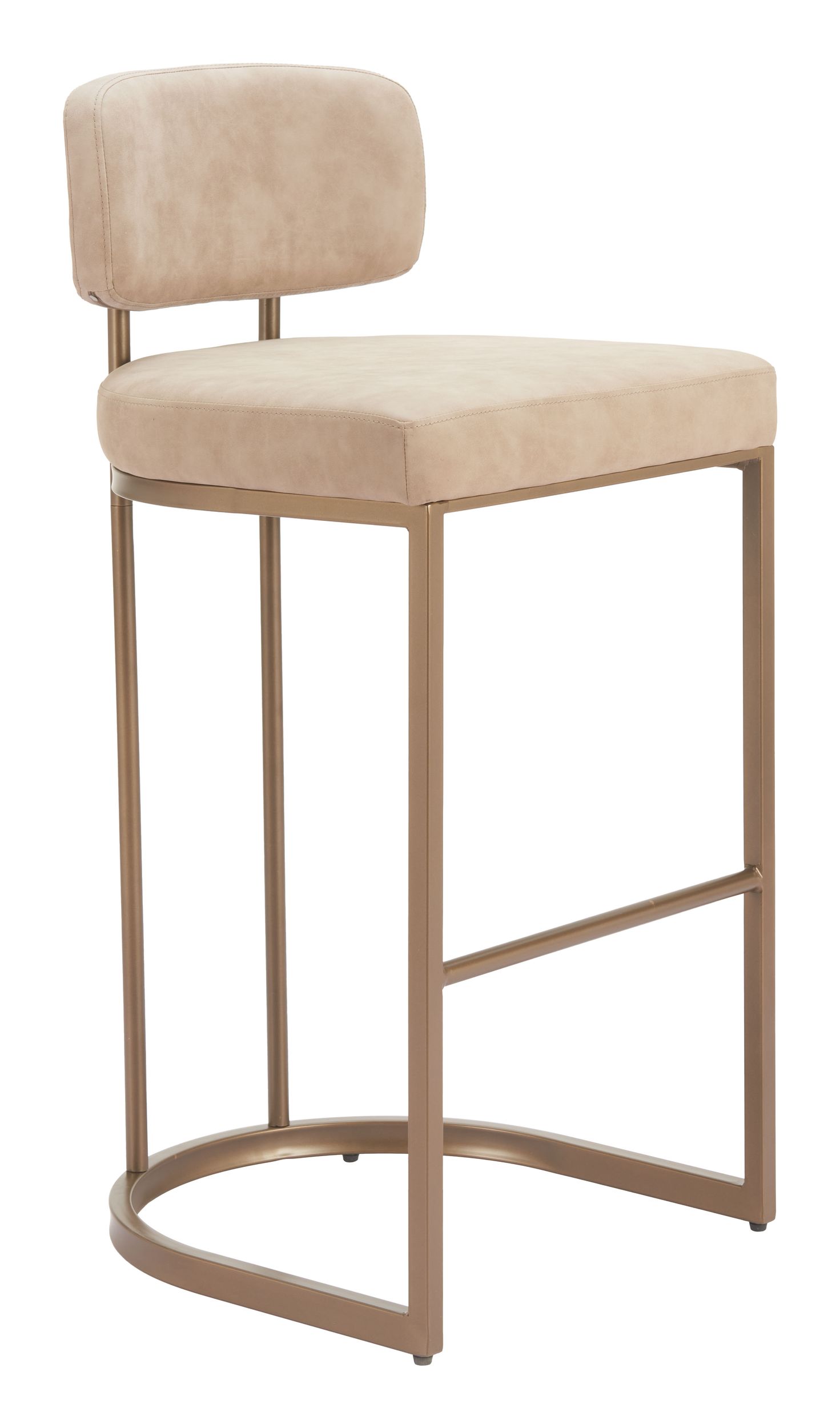 Velar Faux Leather/Steel Barstool