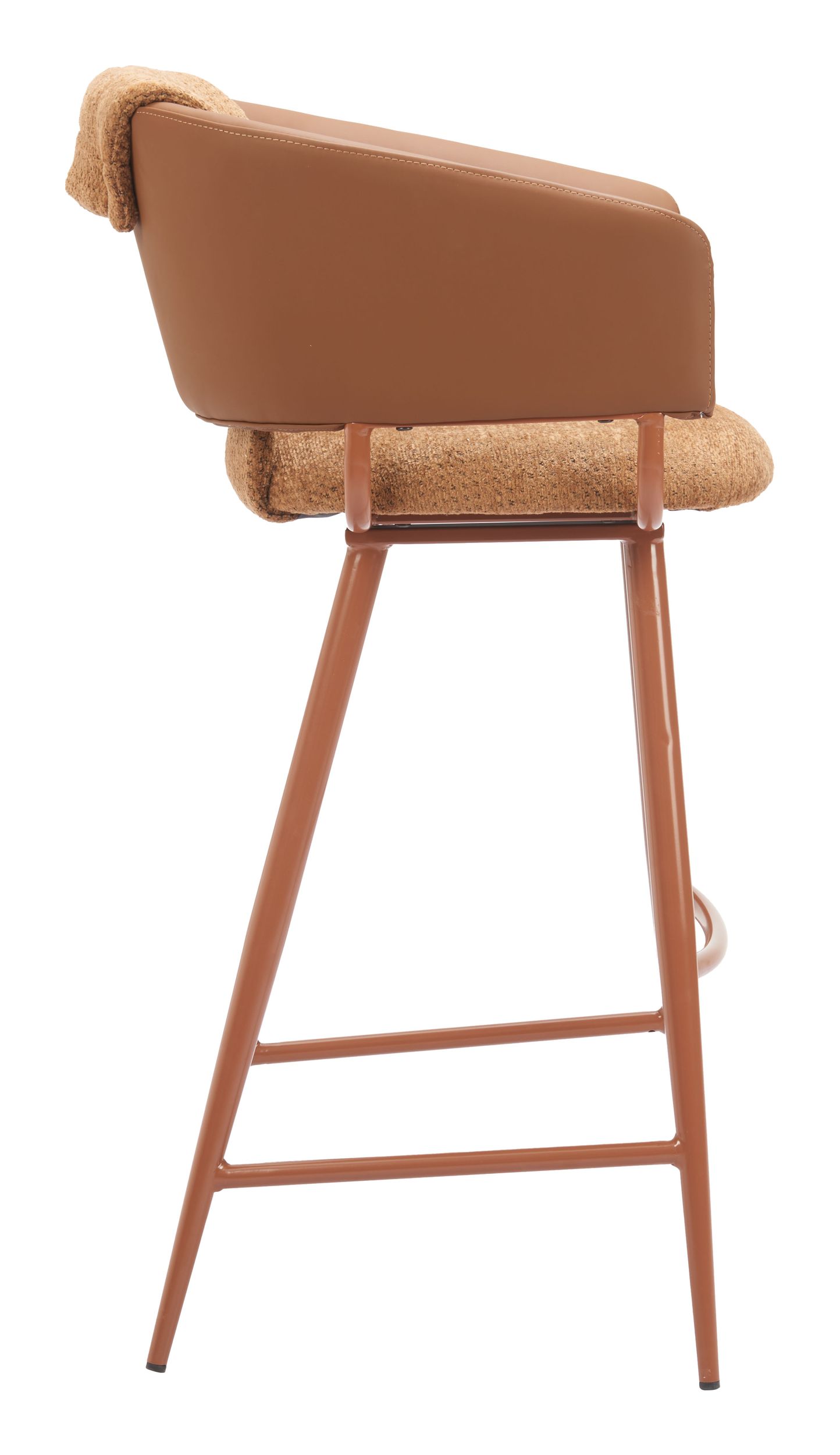 Juno Polyester/Faux Leather/Steel Barstool