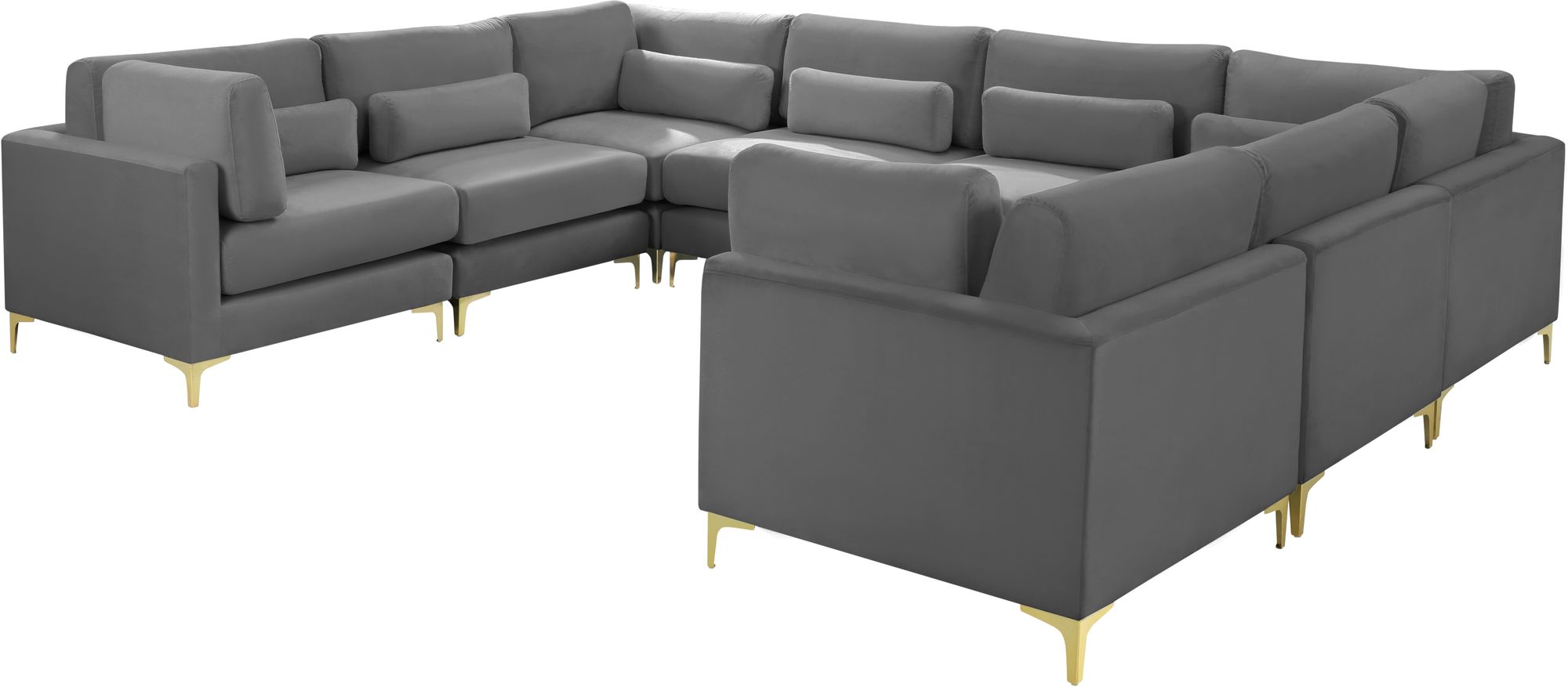 Julia 142" 8-Piece Velvet Modular Sectional