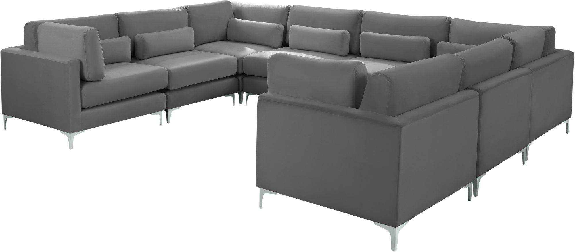 Julia 142" 8-Piece Velvet Modular Sectional