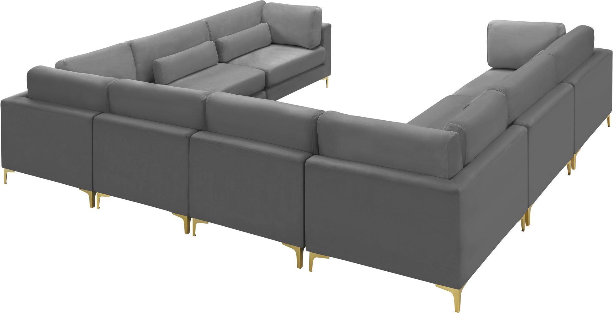 Julia 142" 8-Piece Velvet Modular Sectional