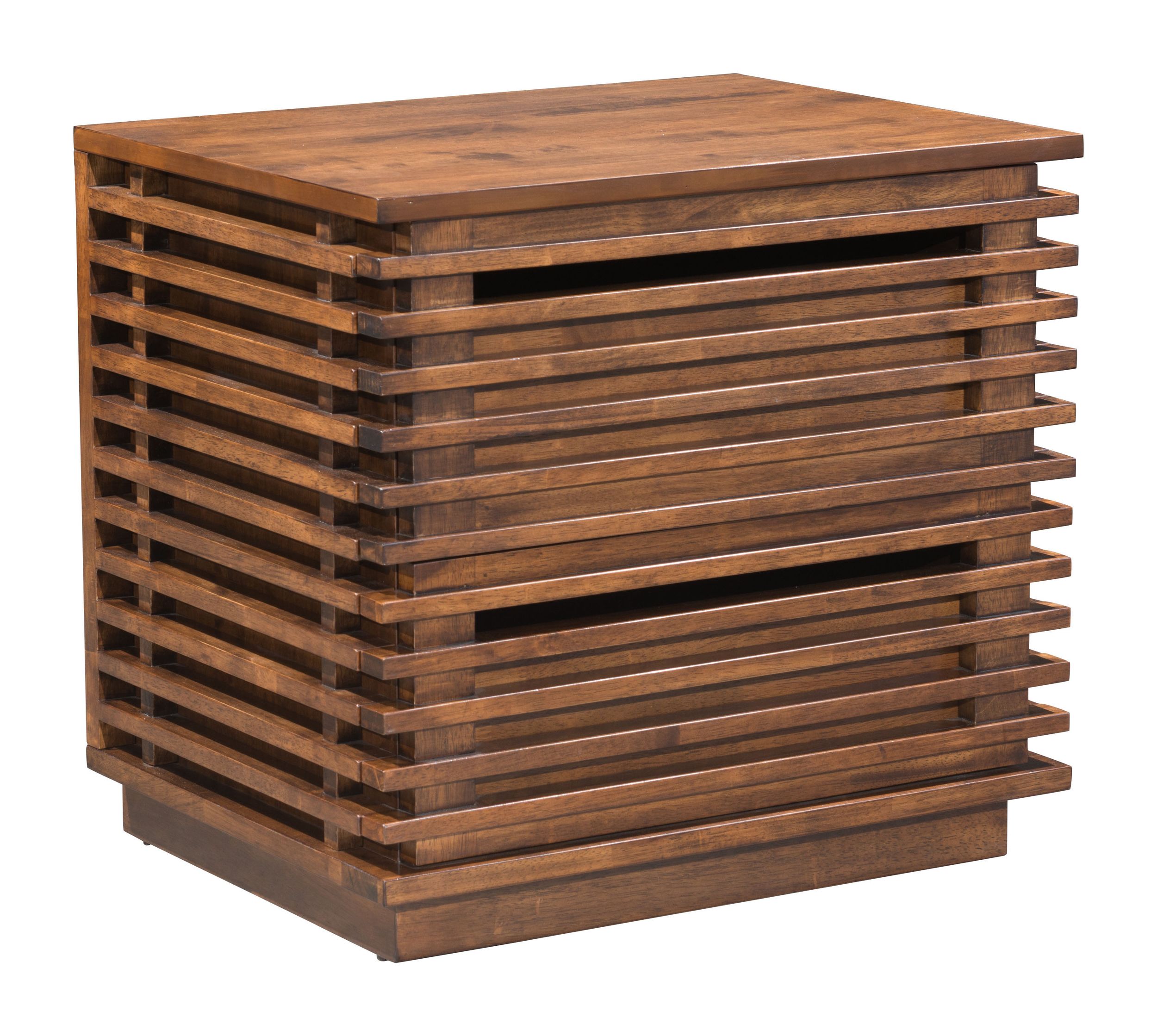 Linea Rectangular Wood Veneer End Table