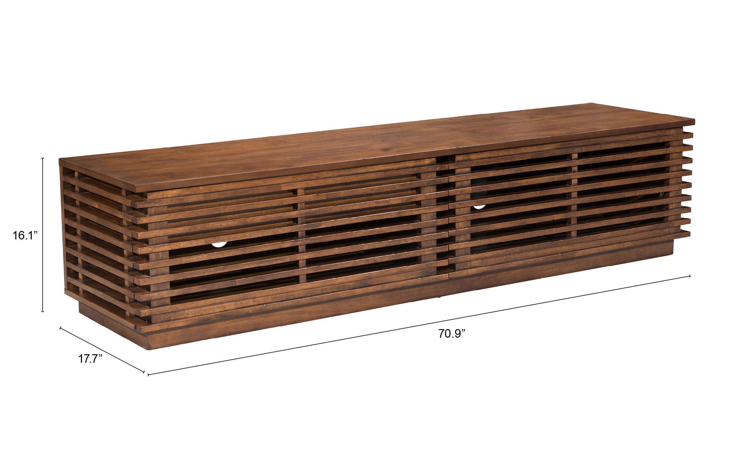 Linea Wood Veneer Wide Entertainment Stand w/2 Doors
