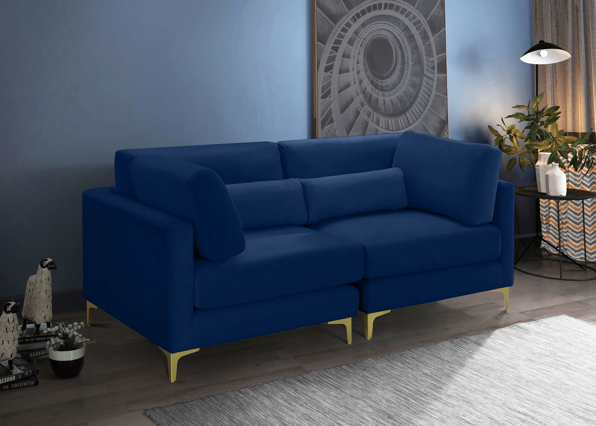 Julia 75" Velvet Modular Sofa