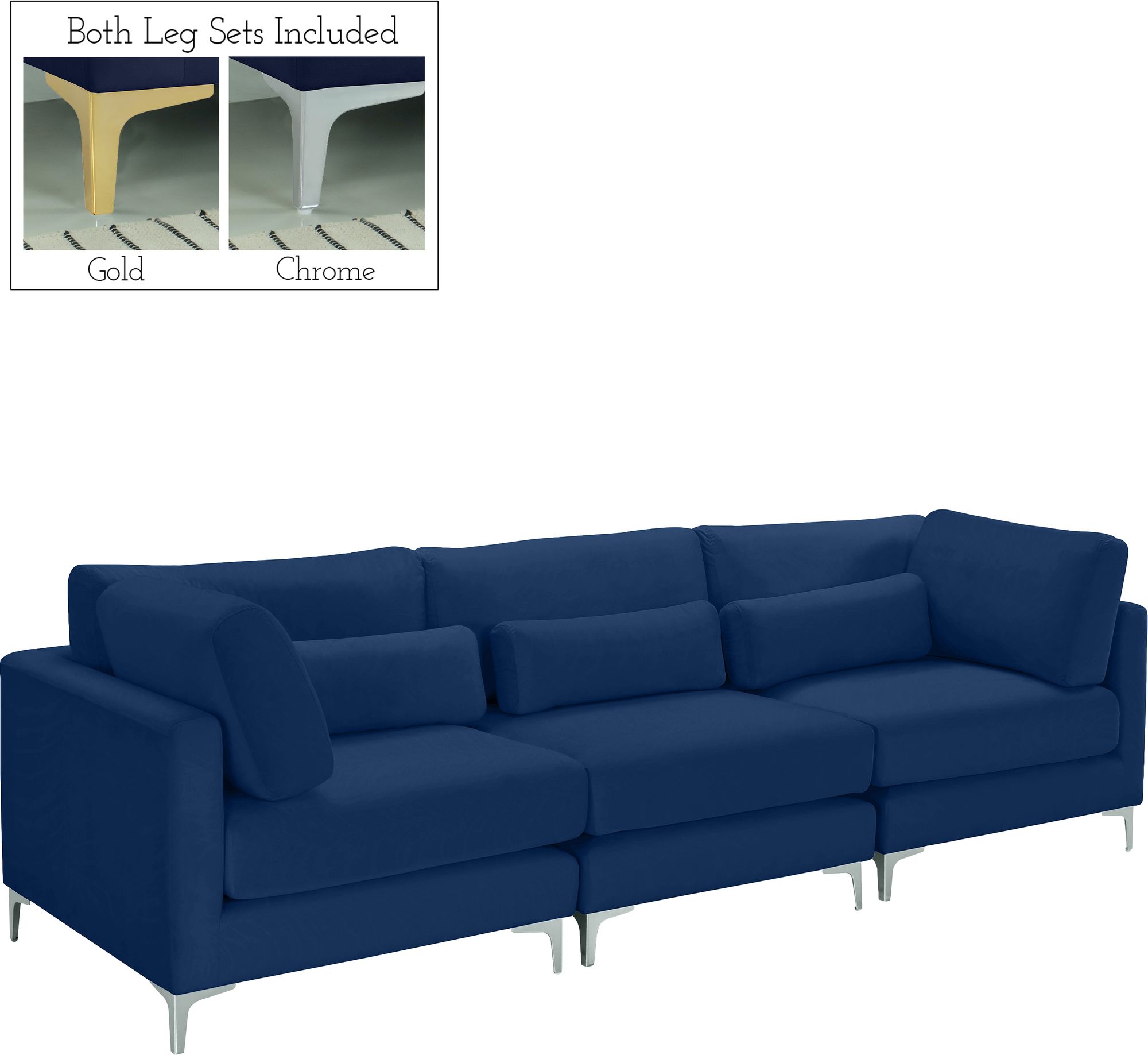 Julia 108" Velvet Modular Sofa