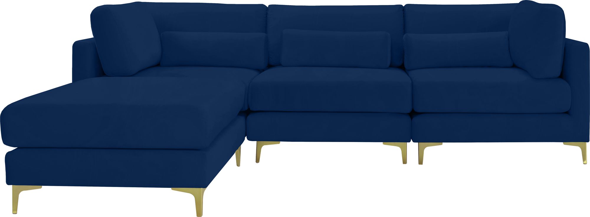Julia 108.5" 4-Piece Velvet Modular Reversible Sectional