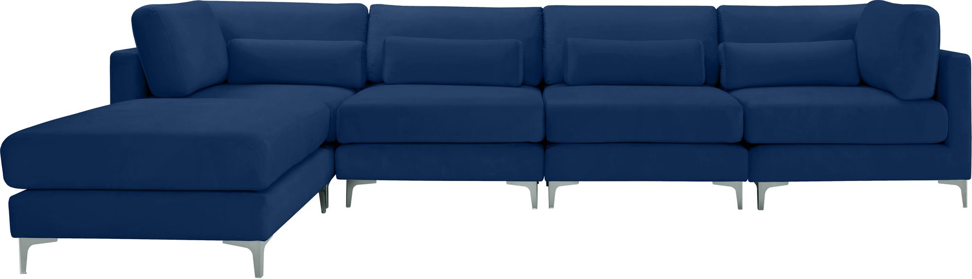 Julia 142" 5-Piece Velvet Modular Reversible Sectional