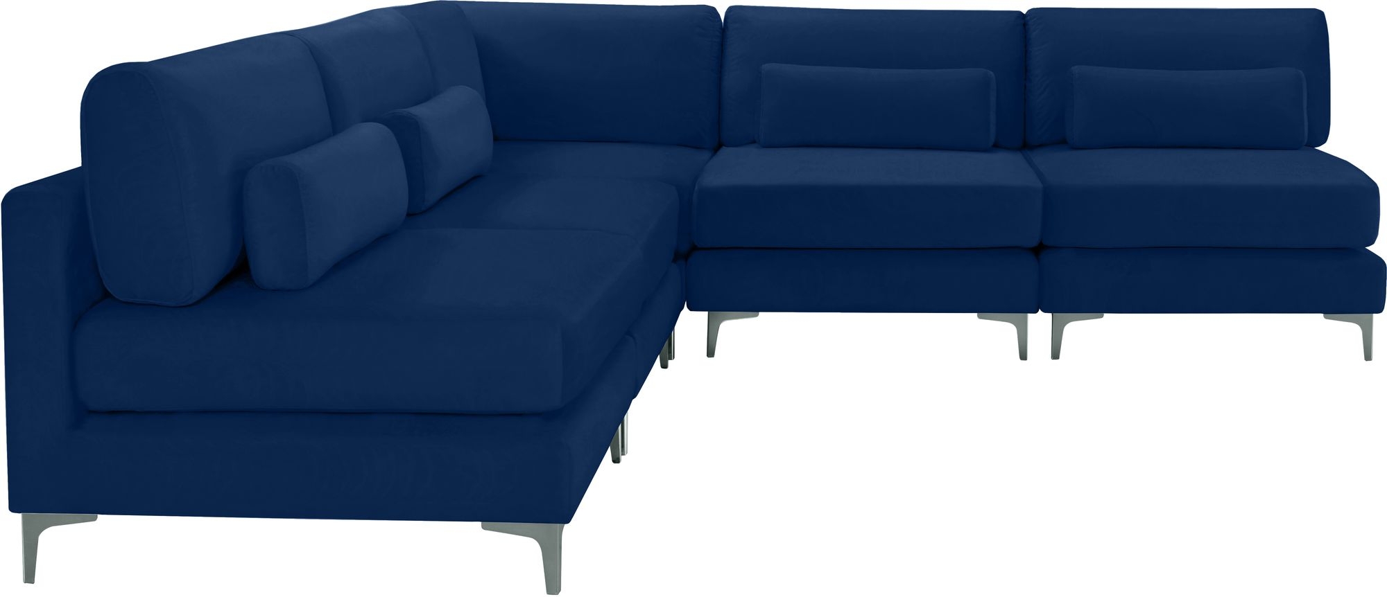 Julia 104.5" 5-Piece Velvet Modular Armless Sectional