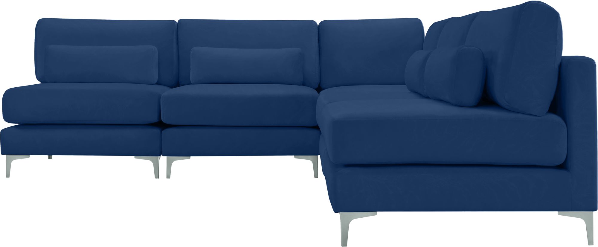 Julia 104.5" 5-Piece Velvet Modular Armless Sectional