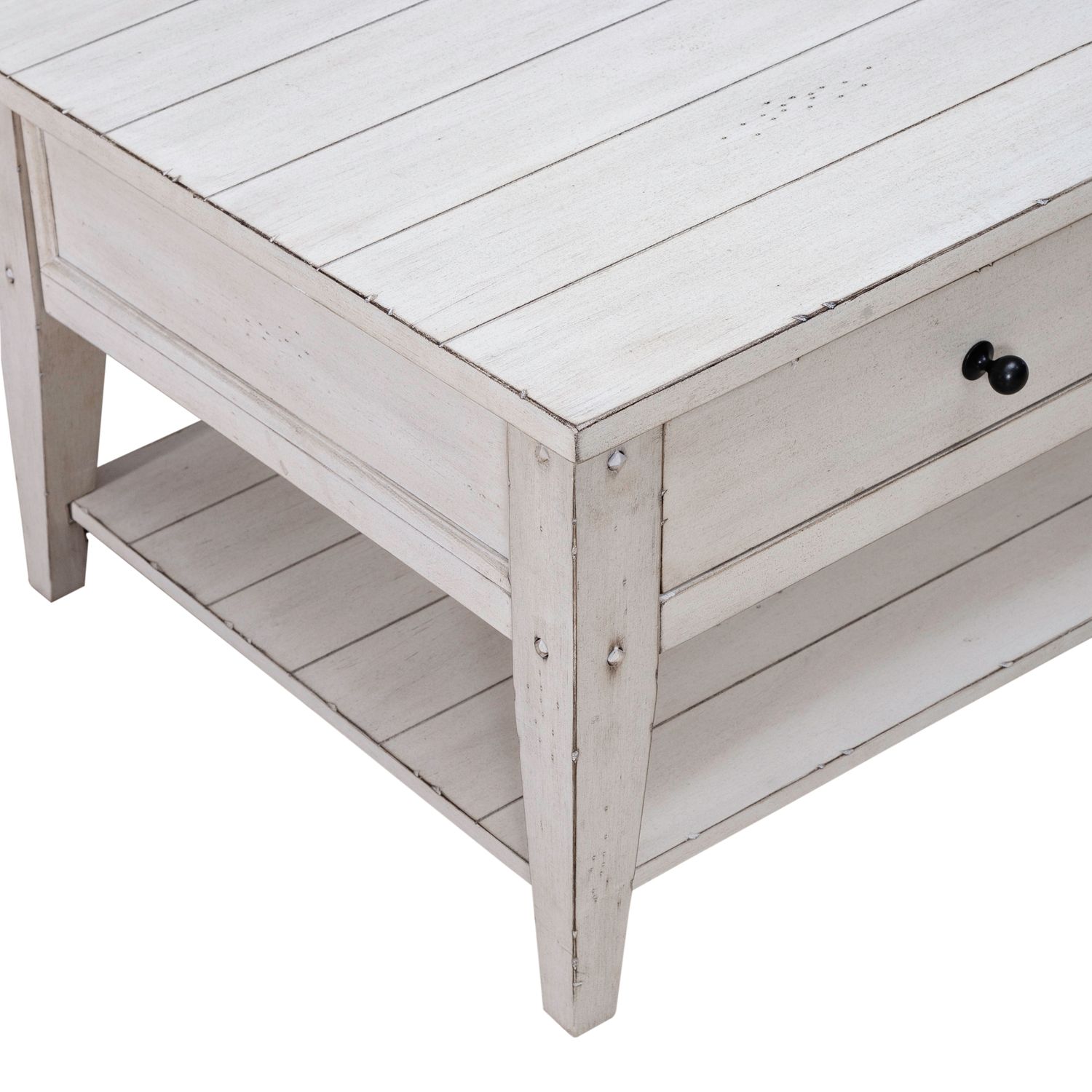 Lake House Rectangular Wood Cocktail Table w/2 Drawers