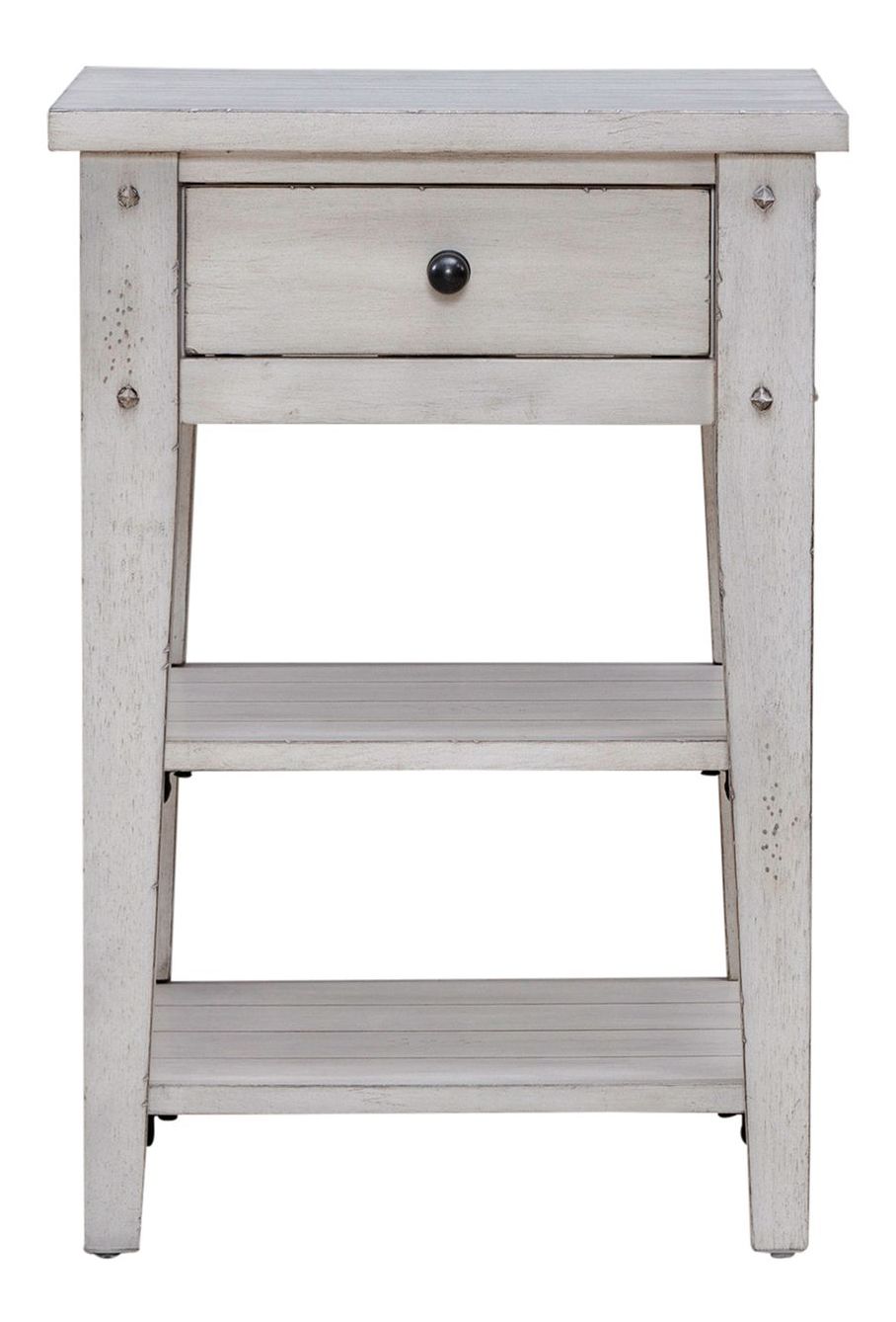 Lake House Square Wood Chair Side Table w/Drawer