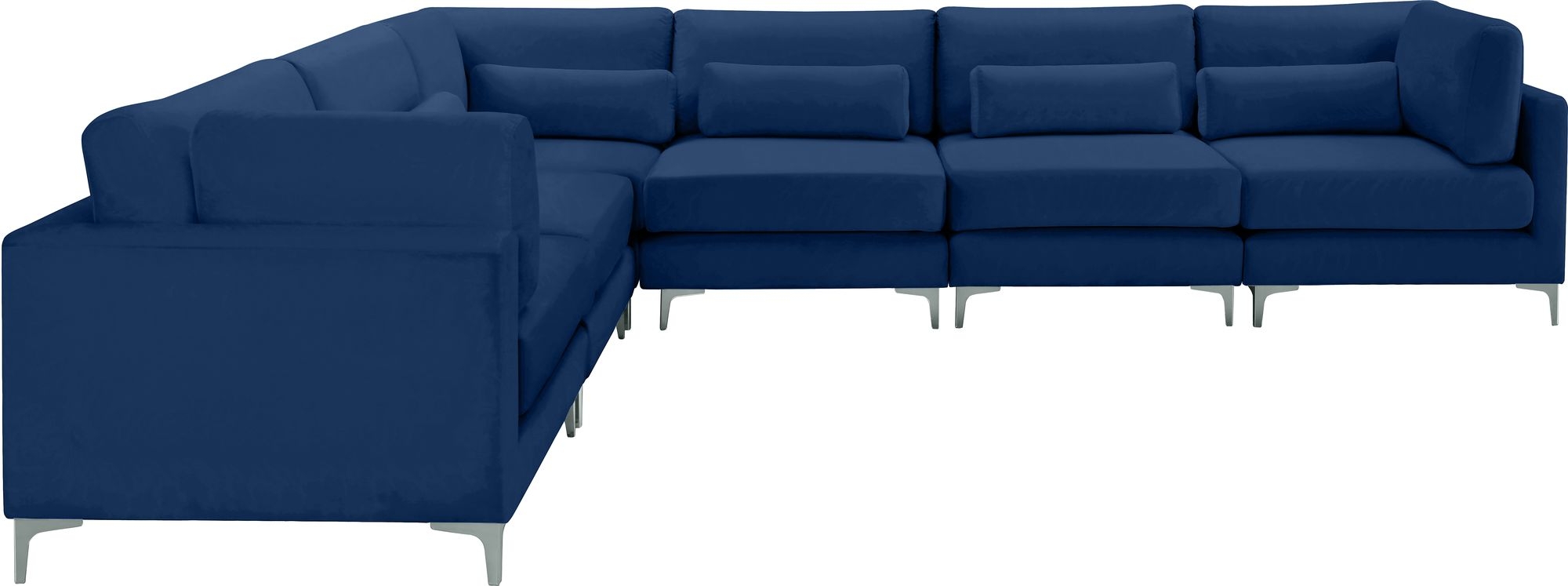 Julia 142" 6-Piece Velvet Modular Sectional