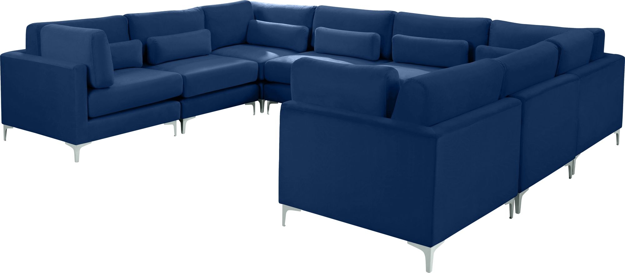 Julia 142" 8-Piece Velvet Modular Sectional