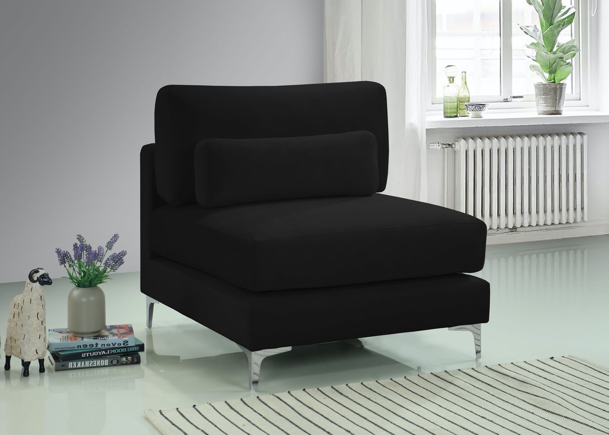 Julia Velvet Modular Armless Chair