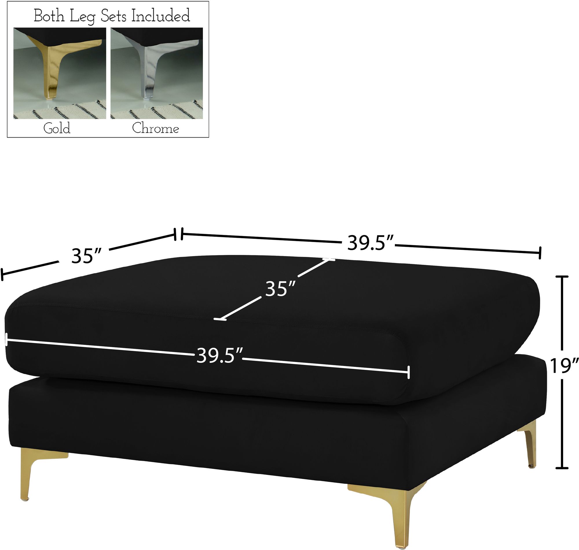 Julia Velvet Modular Ottoman