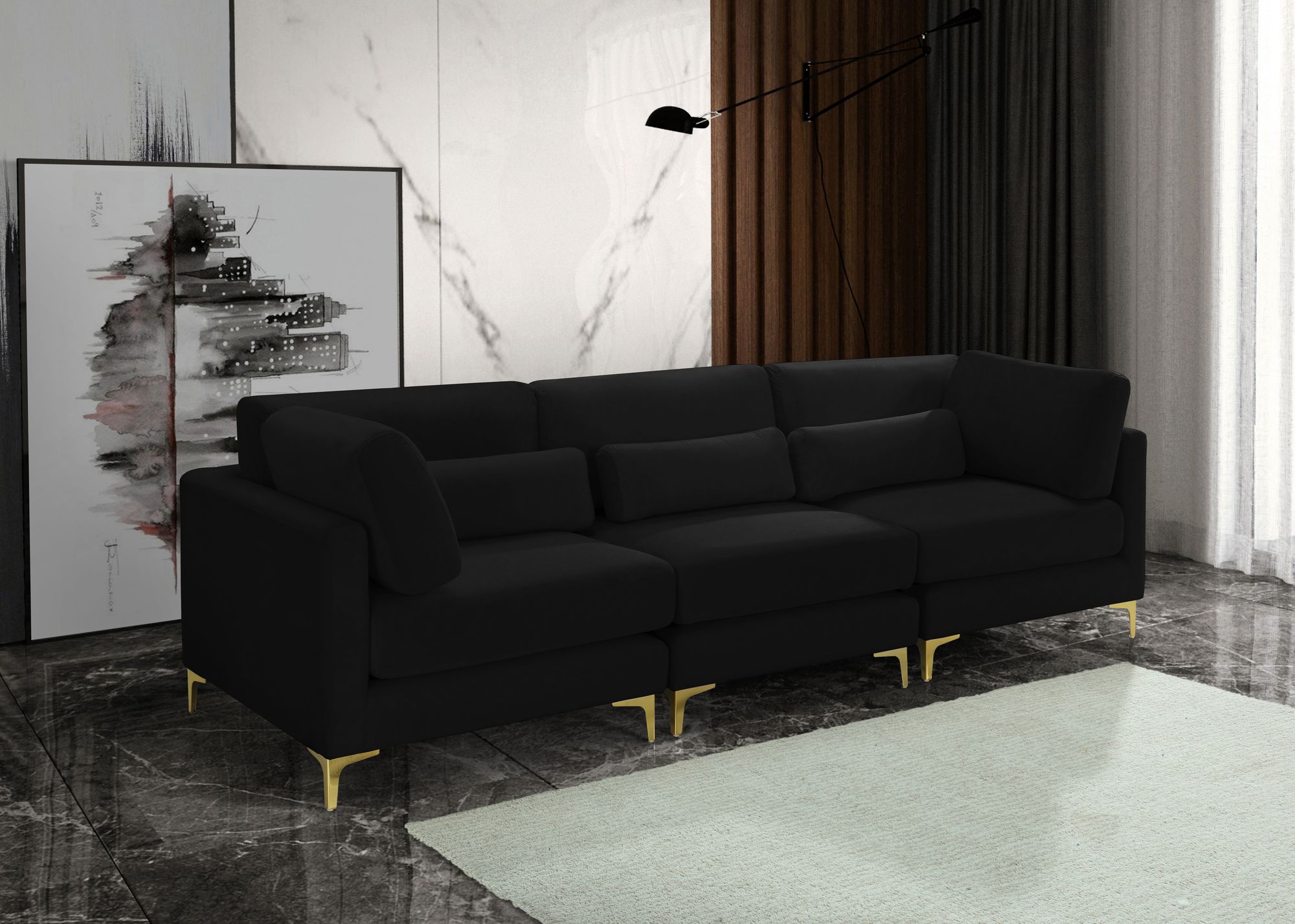Julia 108" Velvet Modular Sofa