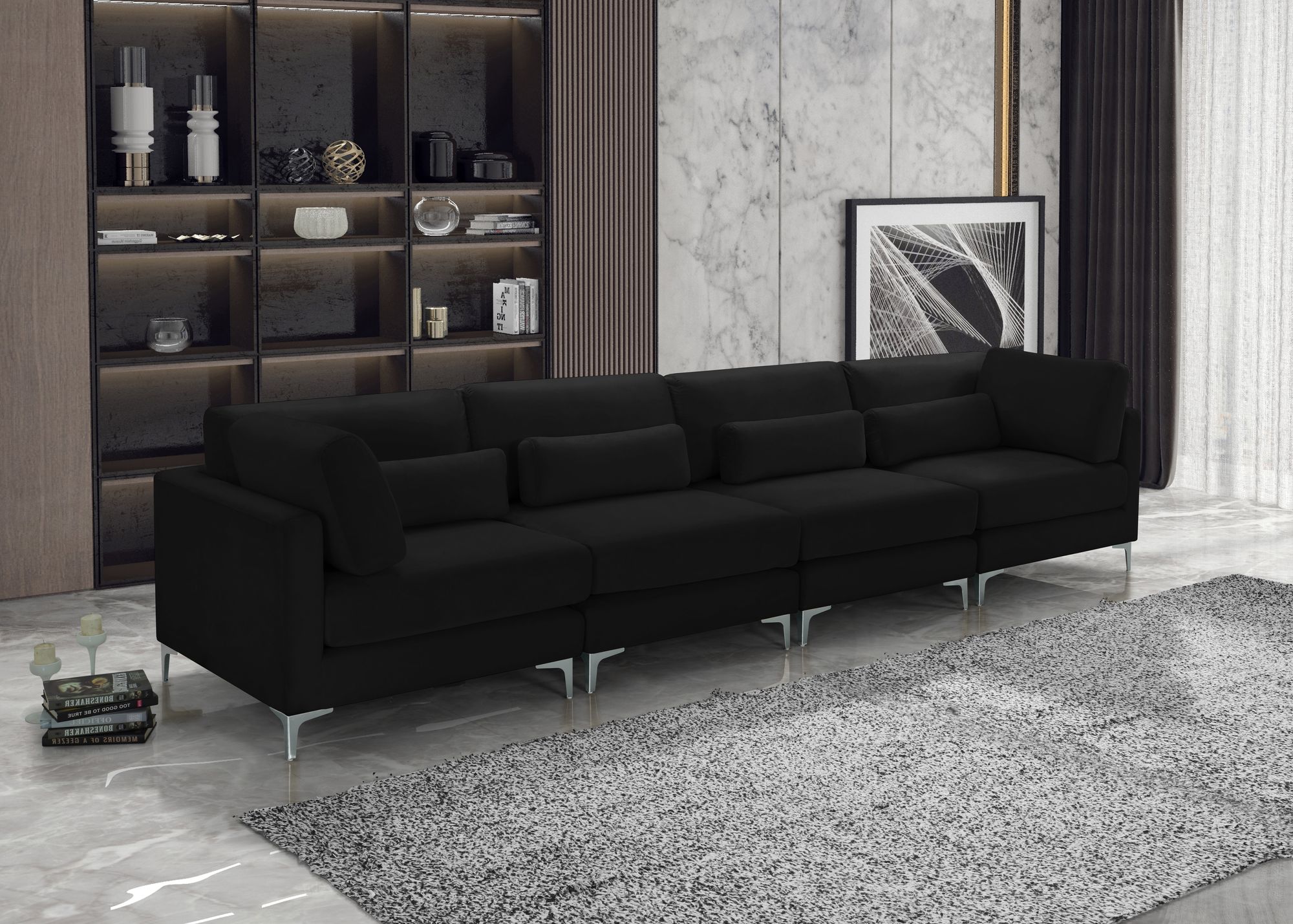 Julia 142" Velvet Modular Sofa