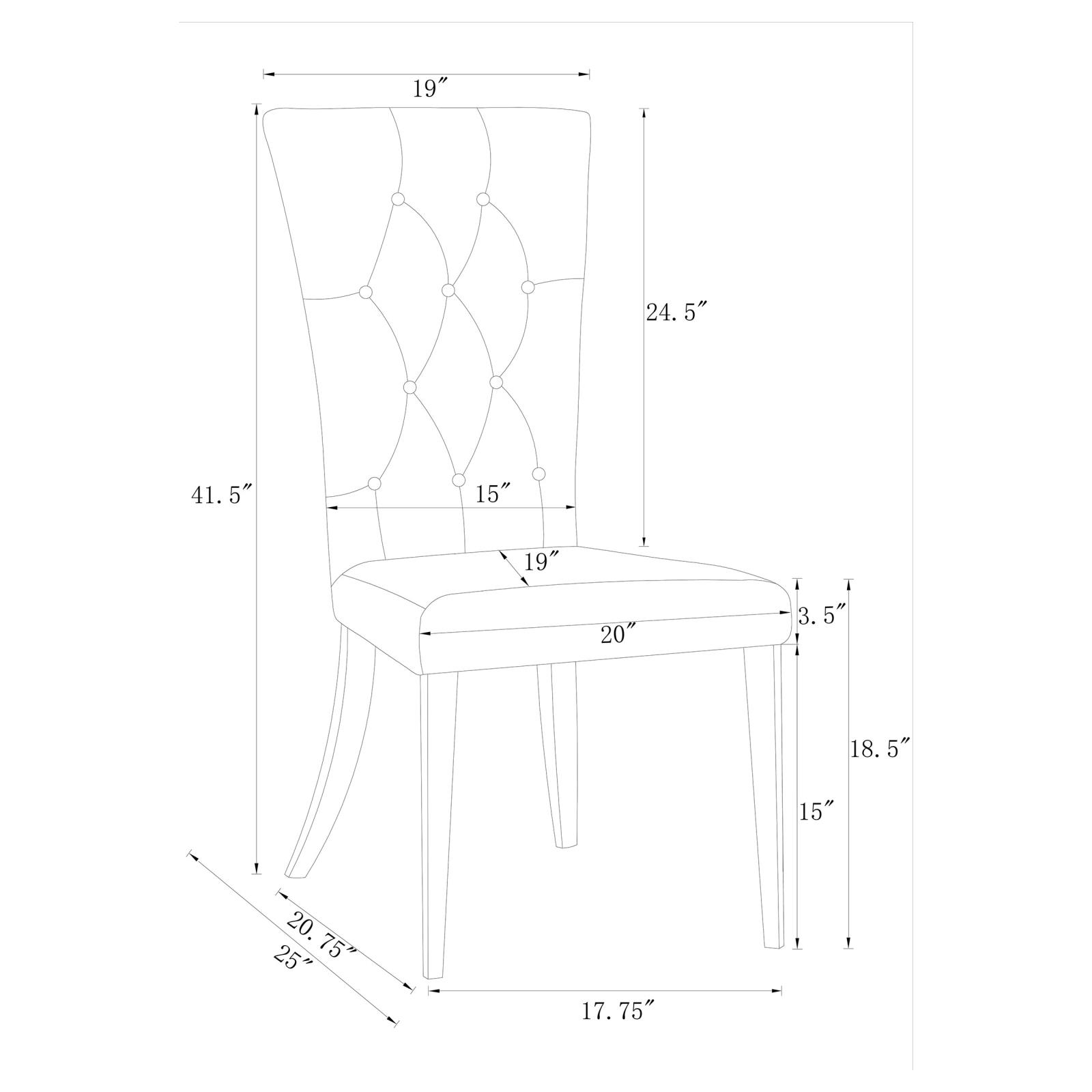 Kerwin Tufted Fabric Side Chair with Chrome Base