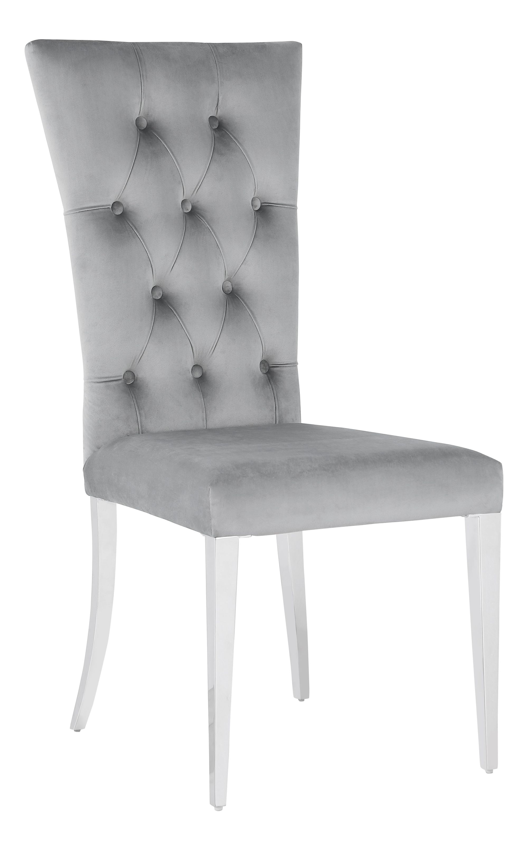 Kerwin Tufted Fabric Side Chair with Chrome Base