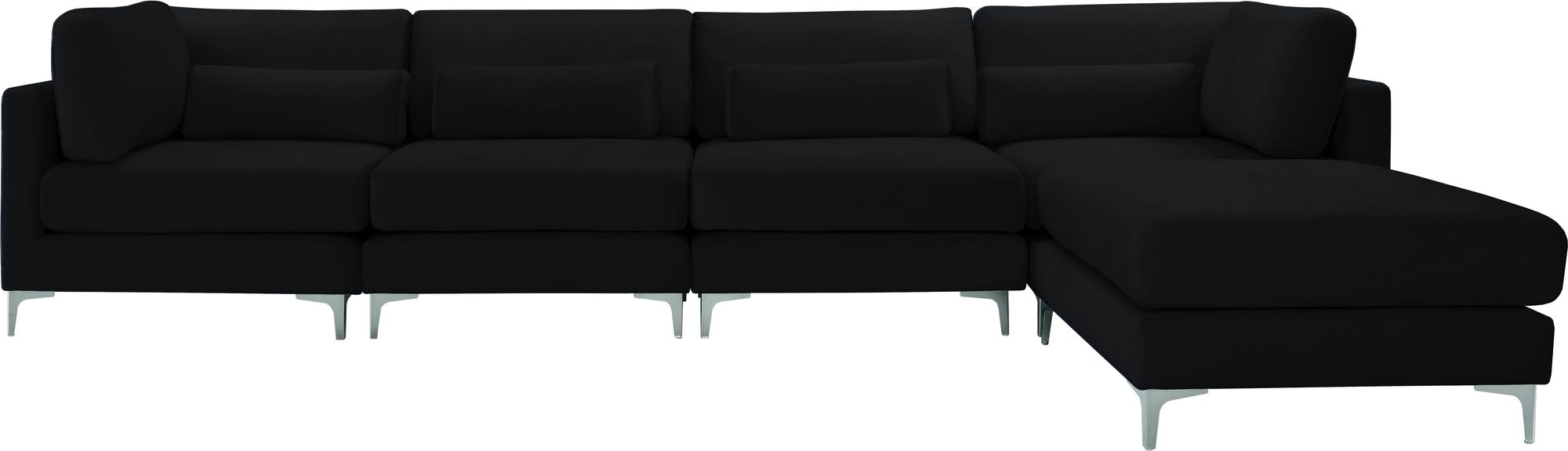 Julia 142" 5-Piece Velvet Modular Reversible Sectional