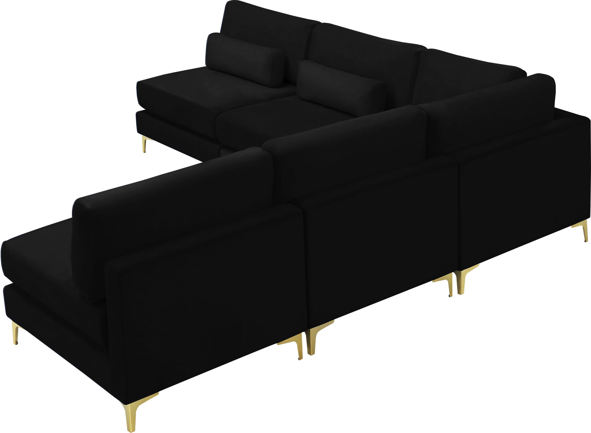 Julia 104.5" 5-Piece Velvet Modular Armless Sectional