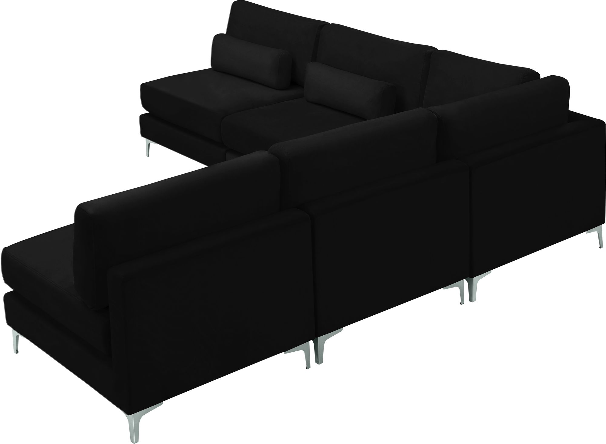 Julia 104.5" 5-Piece Velvet Modular Armless Sectional