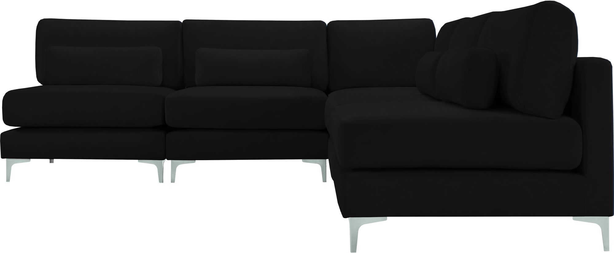 Julia 104.5" 5-Piece Velvet Modular Armless Sectional