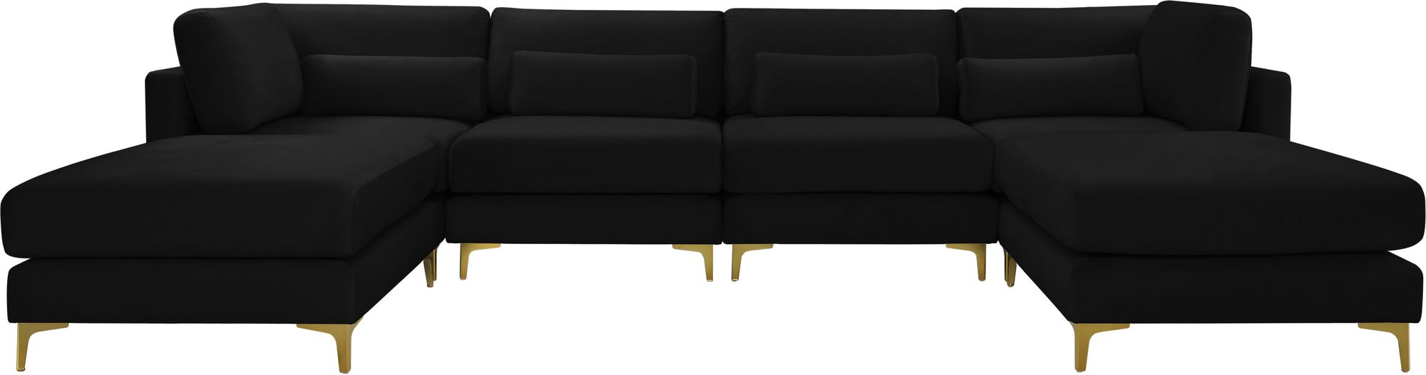 Julia 142" 6-Piece Velvet Modular Reversible Sectional