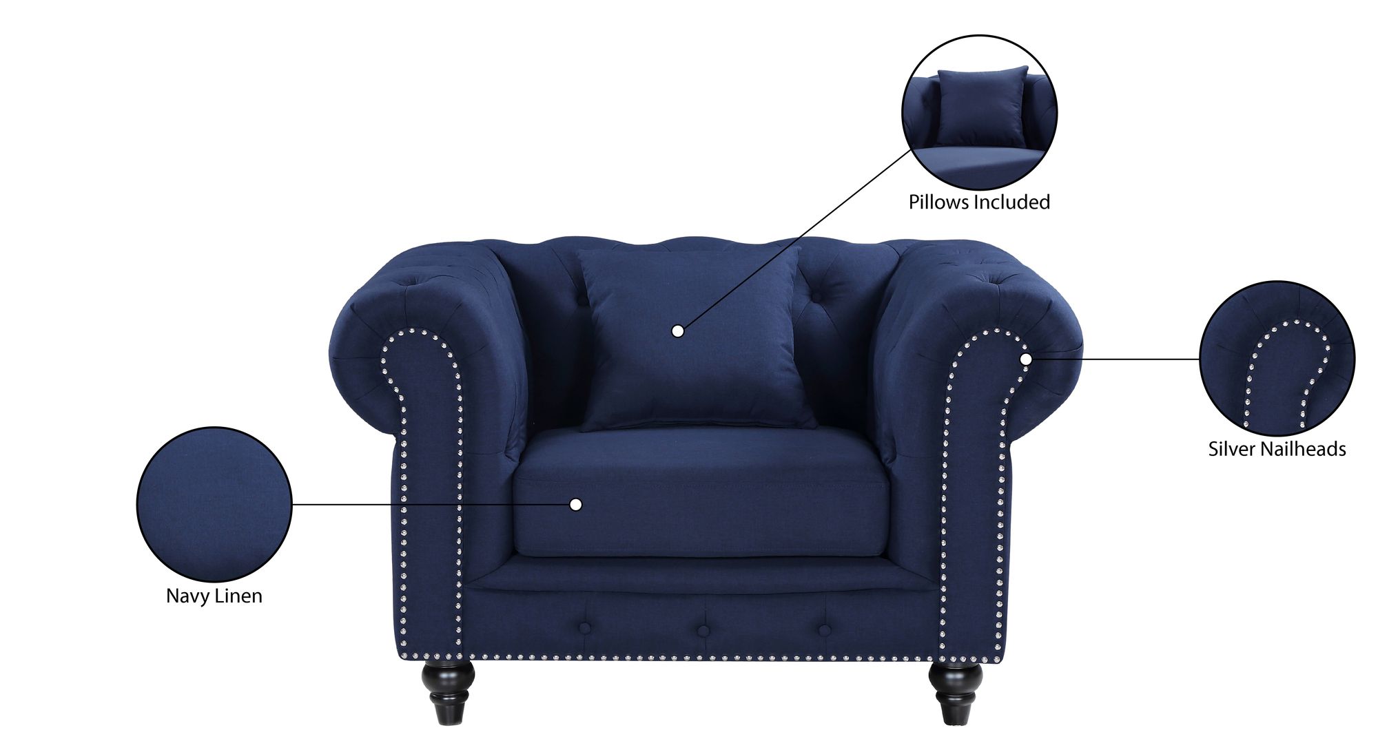 Chesterfield Linen Chair