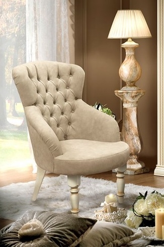 Torriani Fabric Tufted Capitone Armchair