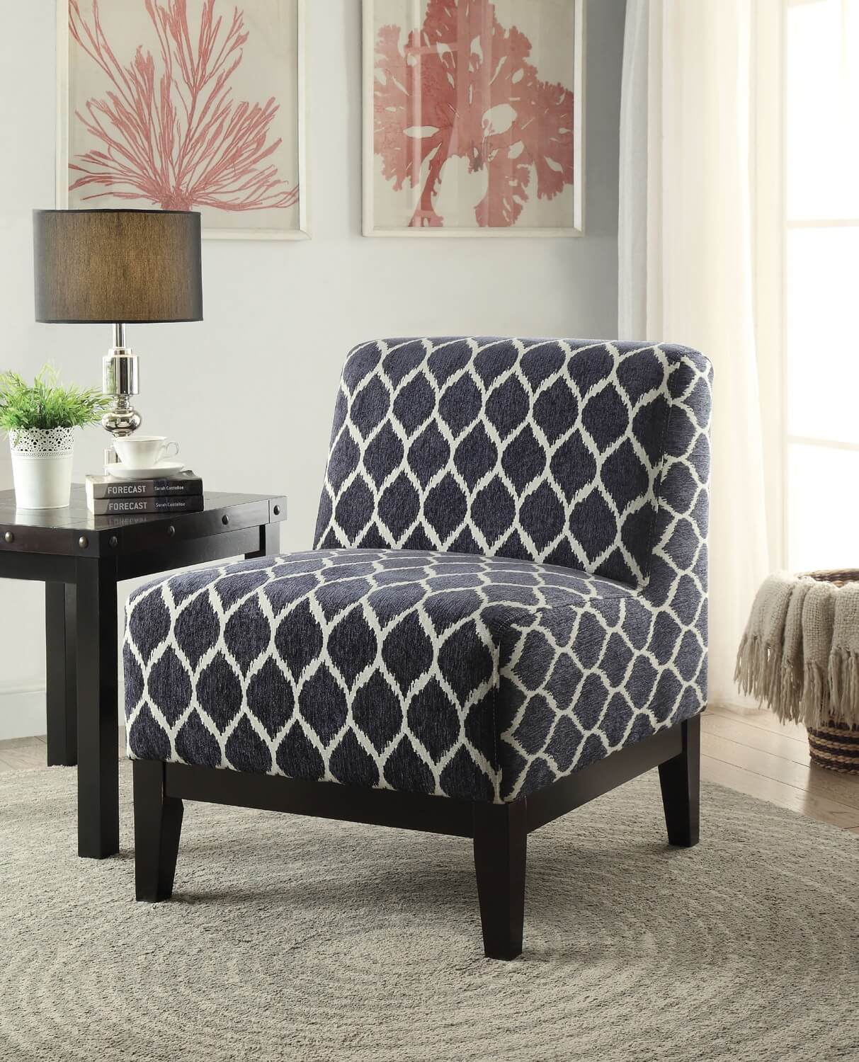 Hinte Accent Chair, Dark Blue by ACME