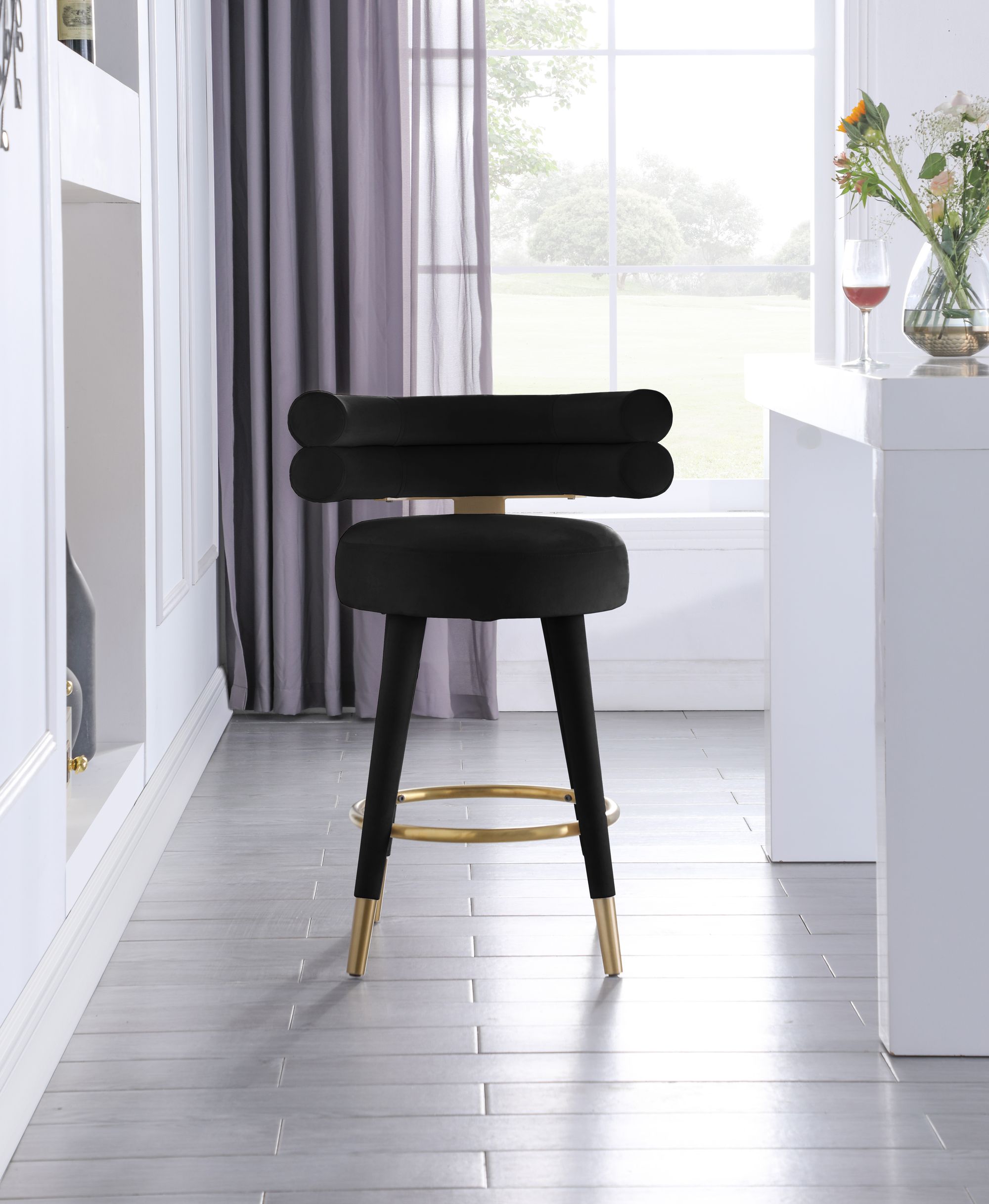 Fitzroy Velvet Upholstered Counter Stool